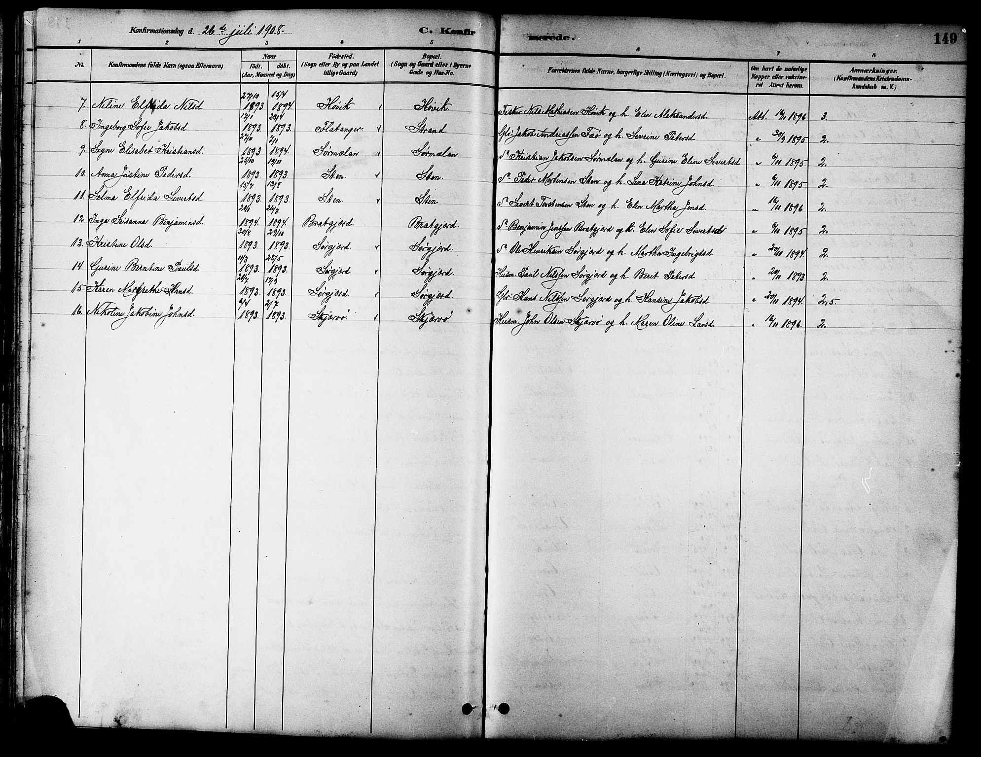 Ministerialprotokoller, klokkerbøker og fødselsregistre - Sør-Trøndelag, SAT/A-1456/658/L0726: Parish register (copy) no. 658C02, 1883-1908, p. 149