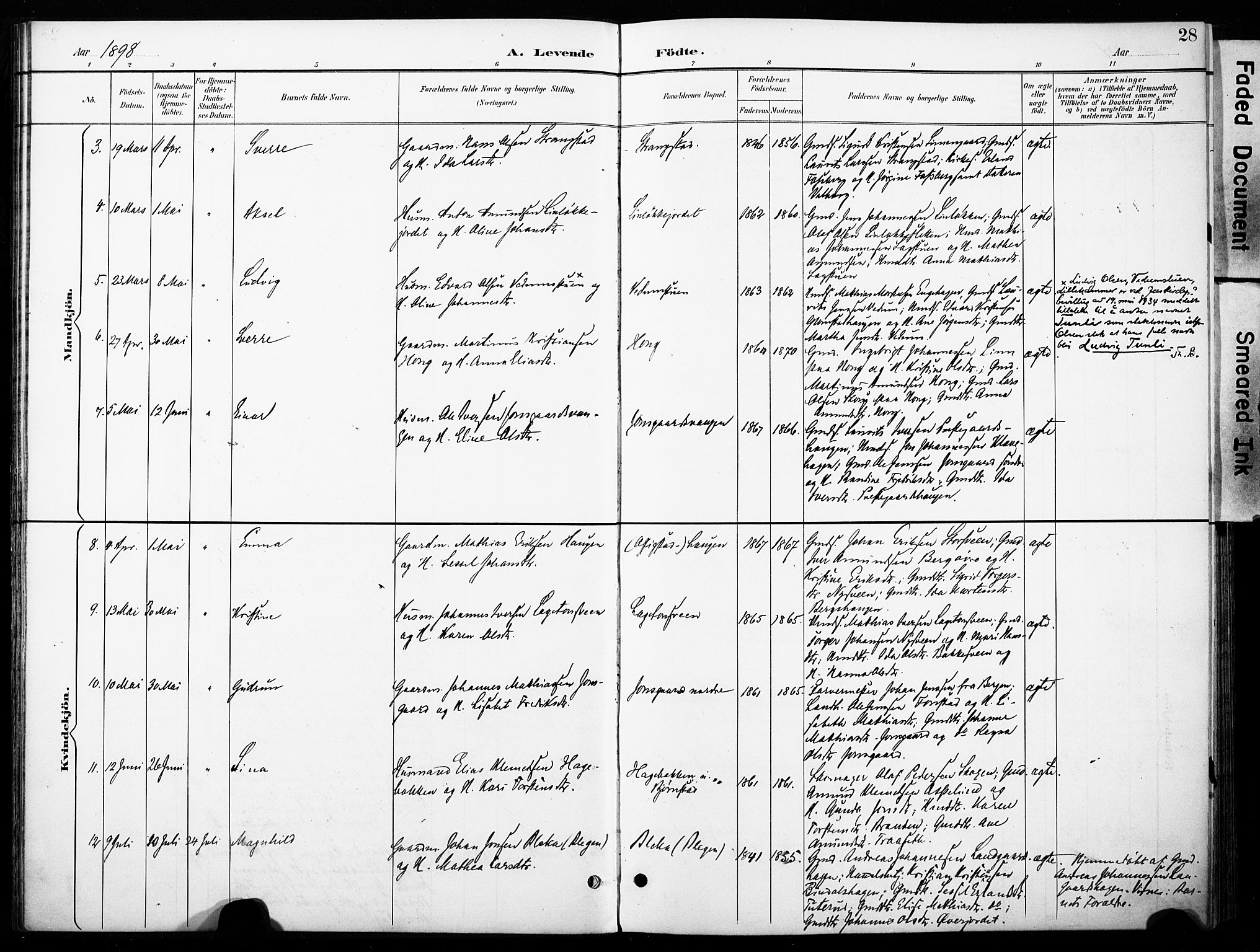 Øyer prestekontor, AV/SAH-PREST-084/H/Ha/Haa/L0011: Parish register (official) no. 11, 1894-1905, p. 28