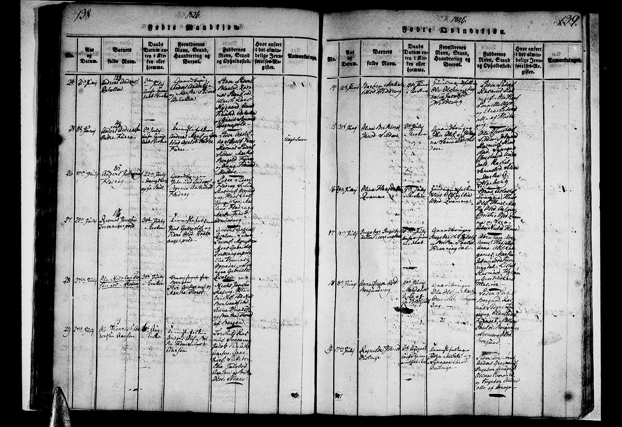 Selje sokneprestembete, SAB/A-99938/H/Ha/Haa/Haaa: Parish register (official) no. A 8, 1816-1828, p. 138-139