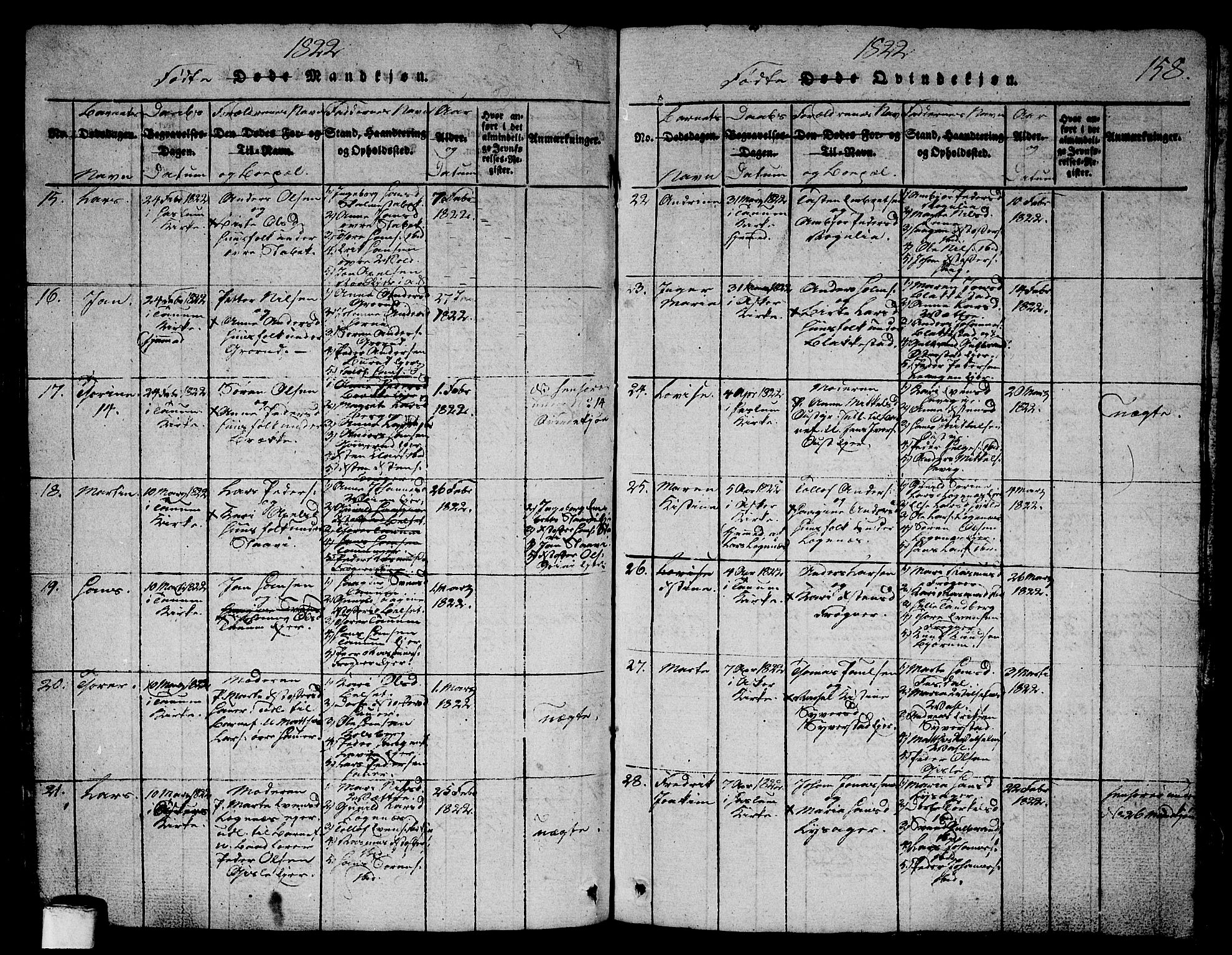 Asker prestekontor Kirkebøker, AV/SAO-A-10256a/G/Ga/L0001: Parish register (copy) no. I 1, 1814-1830, p. 158