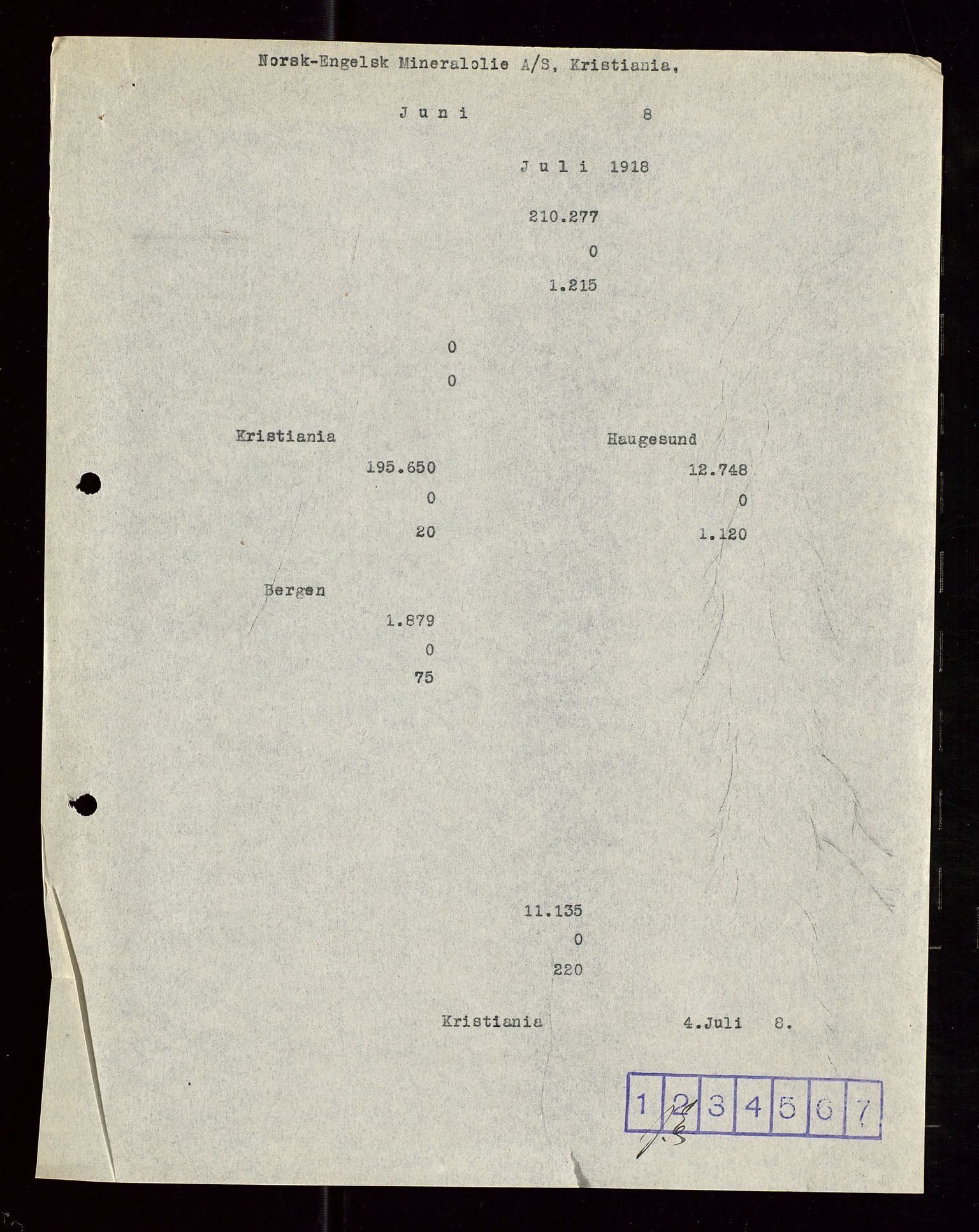 Pa 1521 - A/S Norske Shell, AV/SAST-A-101915/E/Ea/Eaa/L0006: Sjefskorrespondanse, 1918, p. 256