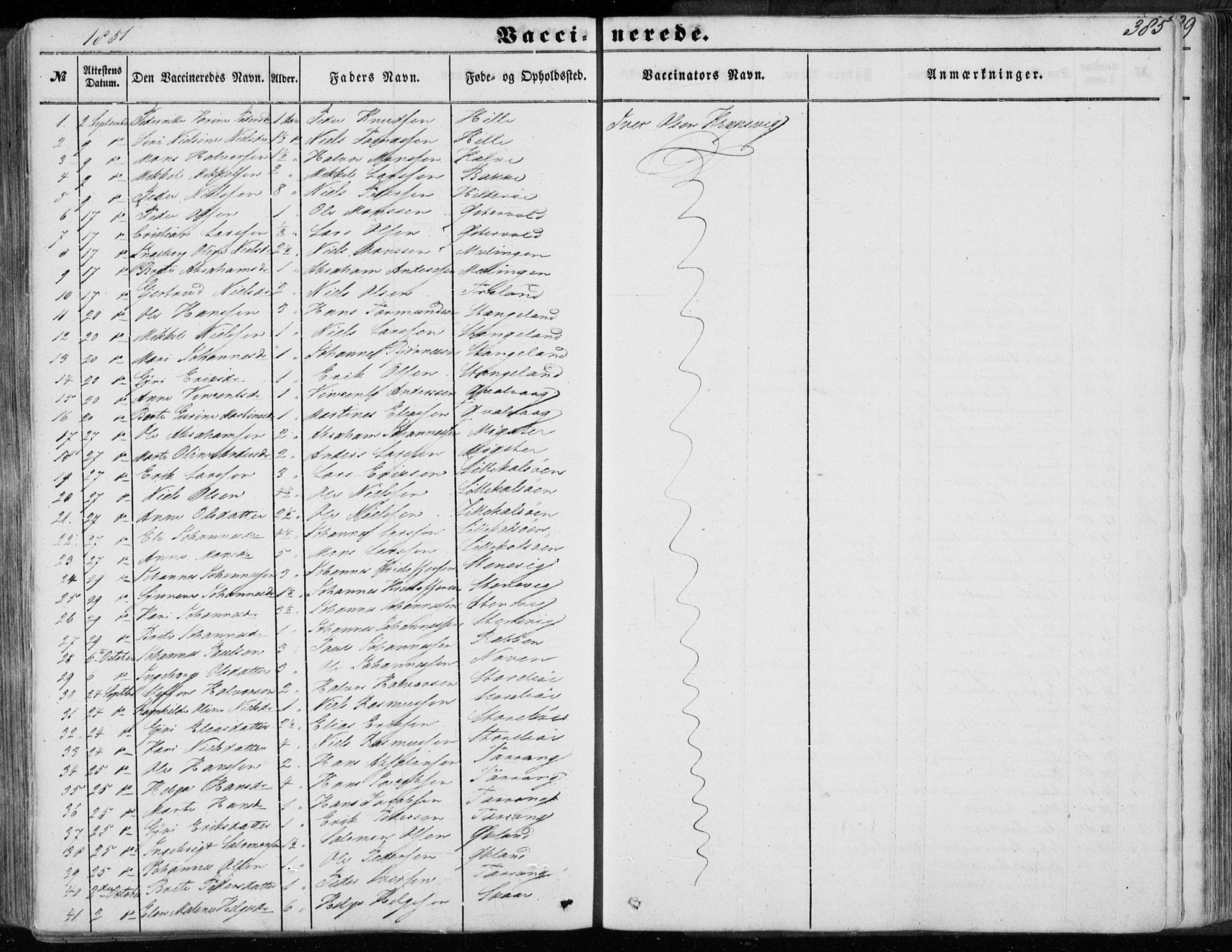 Sund sokneprestembete, SAB/A-99930: Parish register (official) no. A 14, 1850-1866, p. 385