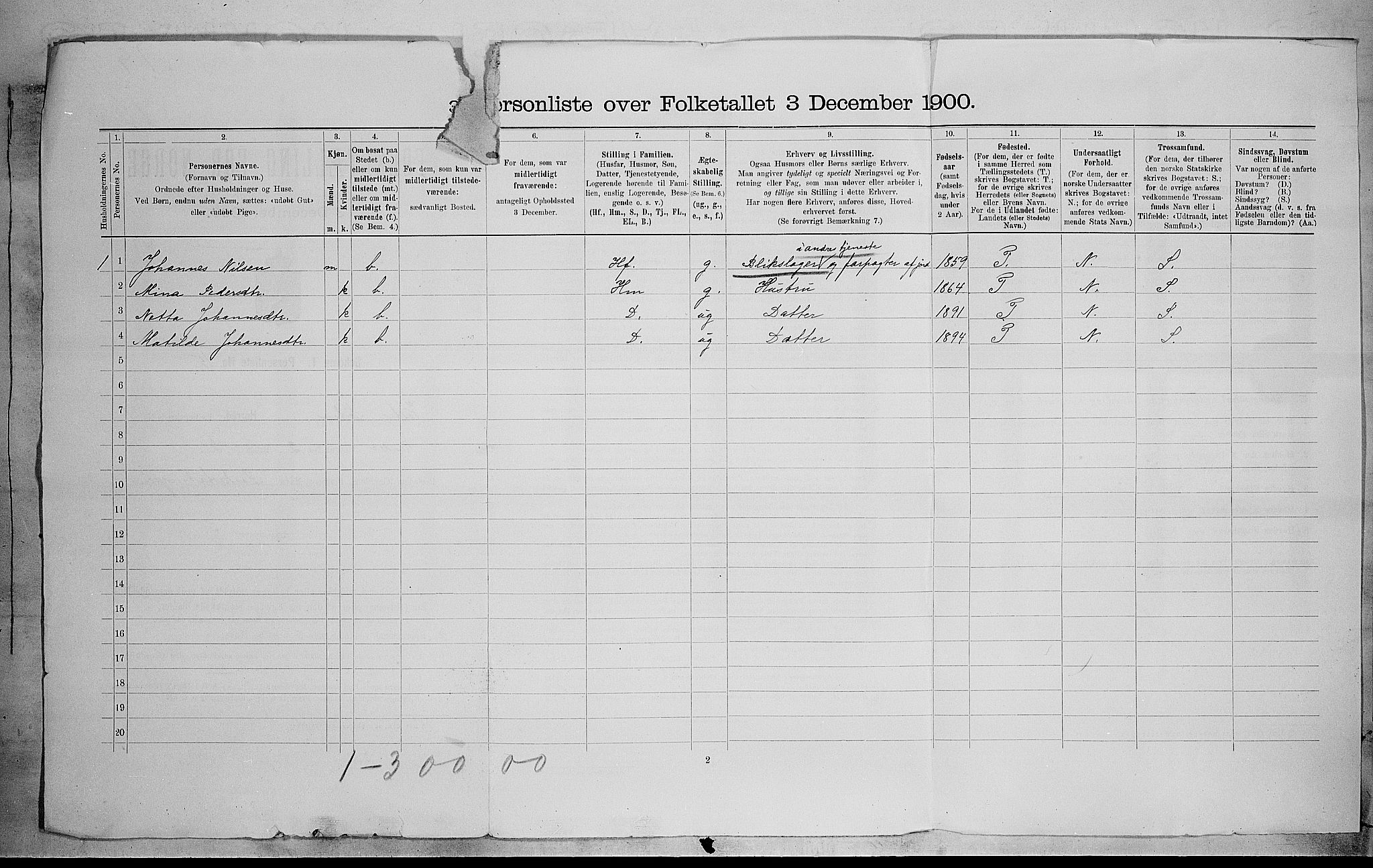 SAH, 1900 census for Vestre Toten, 1900, p. 66