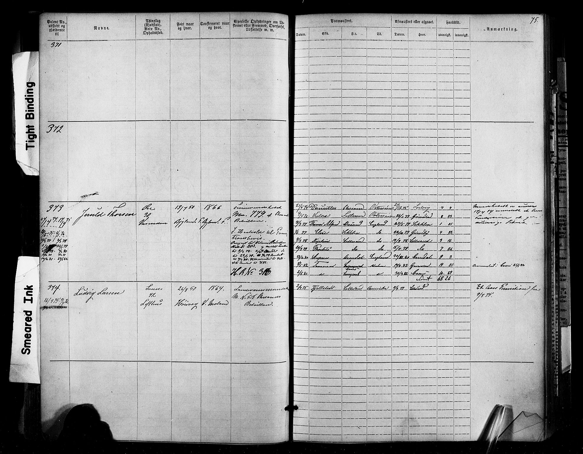 Lillesand mønstringskrets, SAK/2031-0014/F/Fa/L0002: Annotasjonsrulle nr 1-1910 med register, W-8, 1868-1891, p. 82