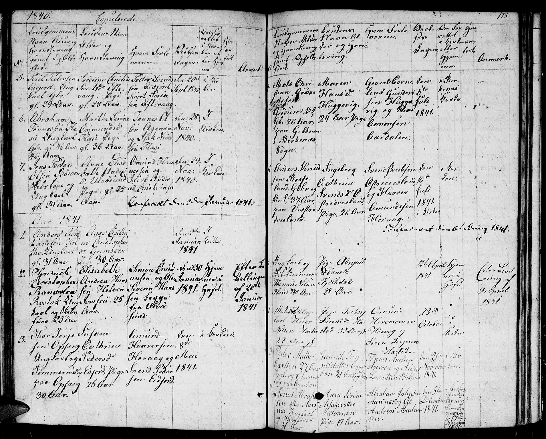 Høvåg sokneprestkontor, SAK/1111-0025/F/Fb/L0001: Parish register (copy) no. B 1, 1817-1846, p. 178