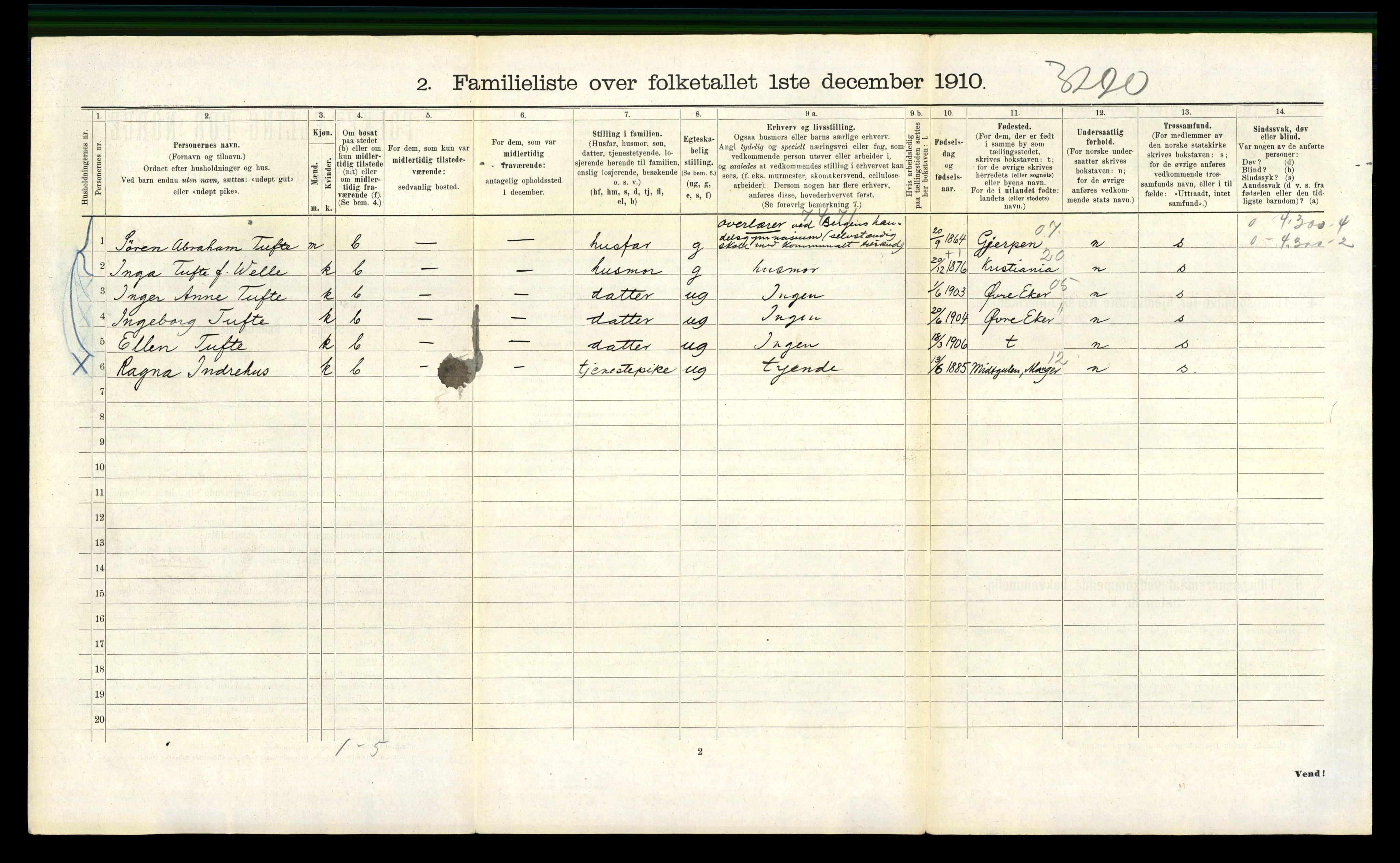 RA, 1910 census for Bergen, 1910, p. 26914