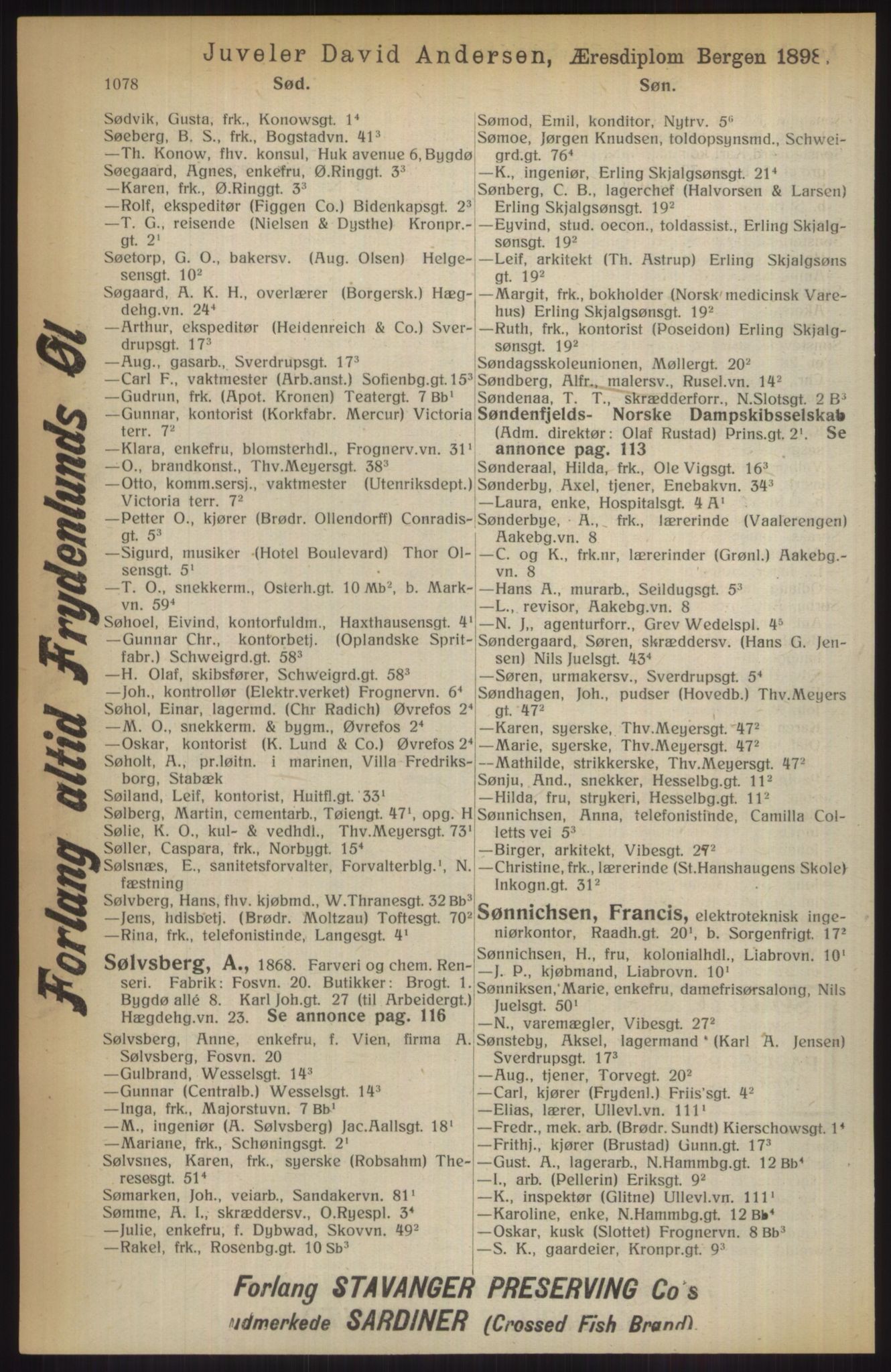 Kristiania/Oslo adressebok, PUBL/-, 1914, p. 1078