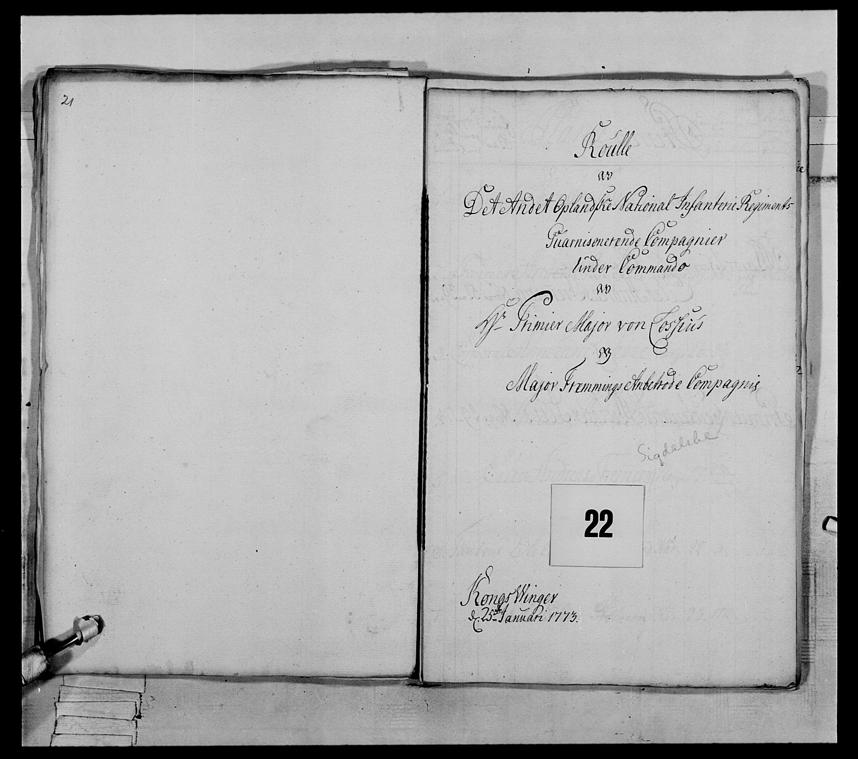 Generalitets- og kommissariatskollegiet, Det kongelige norske kommissariatskollegium, AV/RA-EA-5420/E/Eh/L0063: 2. Opplandske nasjonale infanteriregiment, 1773, p. 378