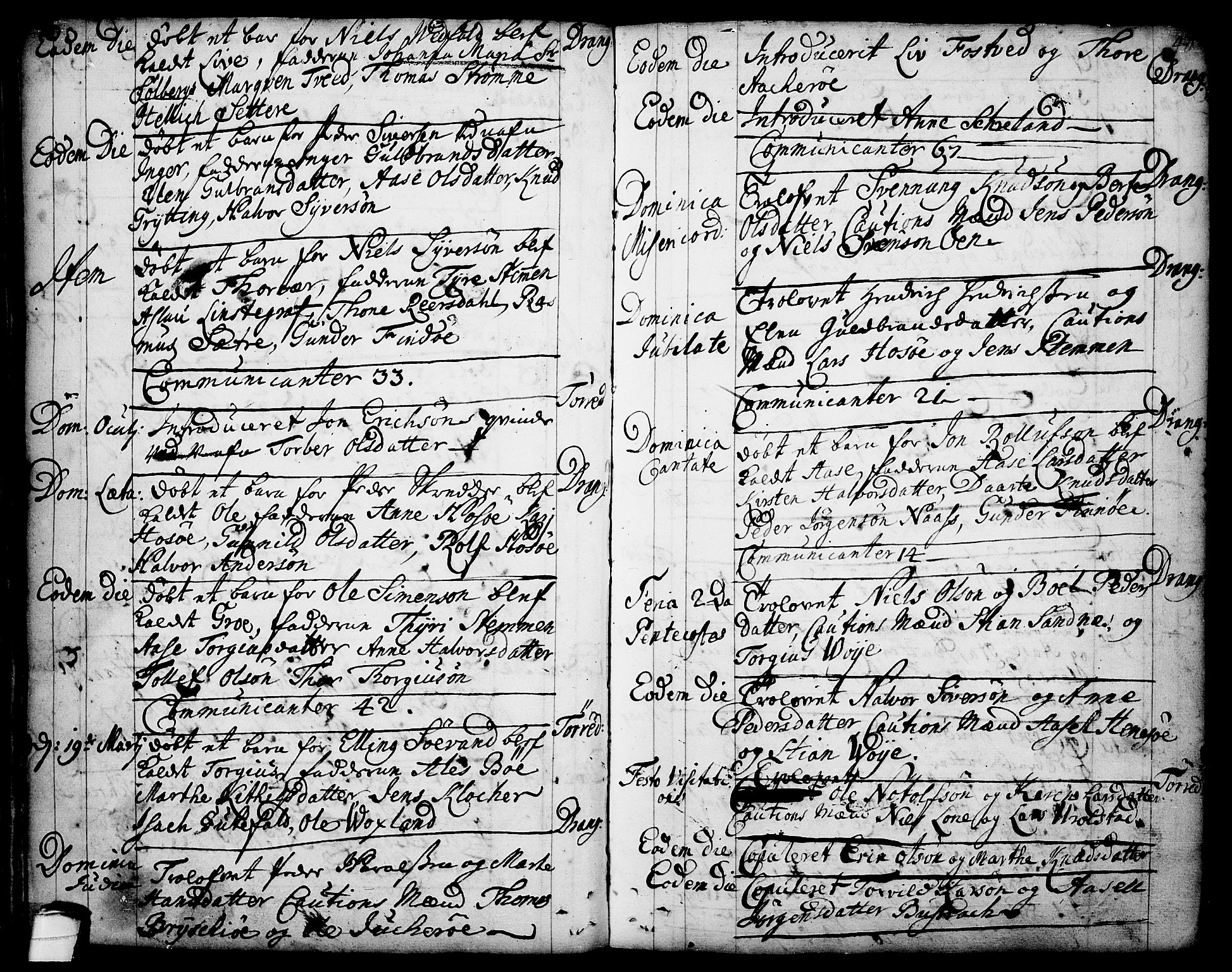 Drangedal kirkebøker, SAKO/A-258/F/Fa/L0001: Parish register (official) no. 1, 1697-1767, p. 40