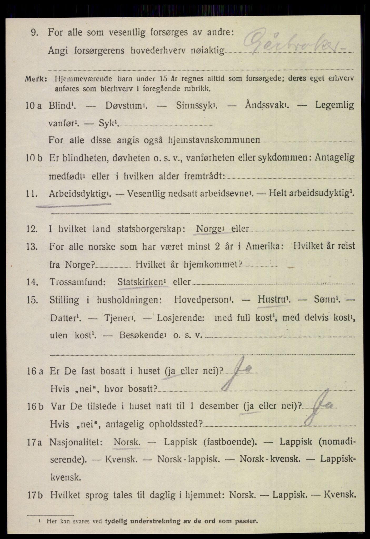 SAT, 1920 census for Fauske, 1920, p. 8355