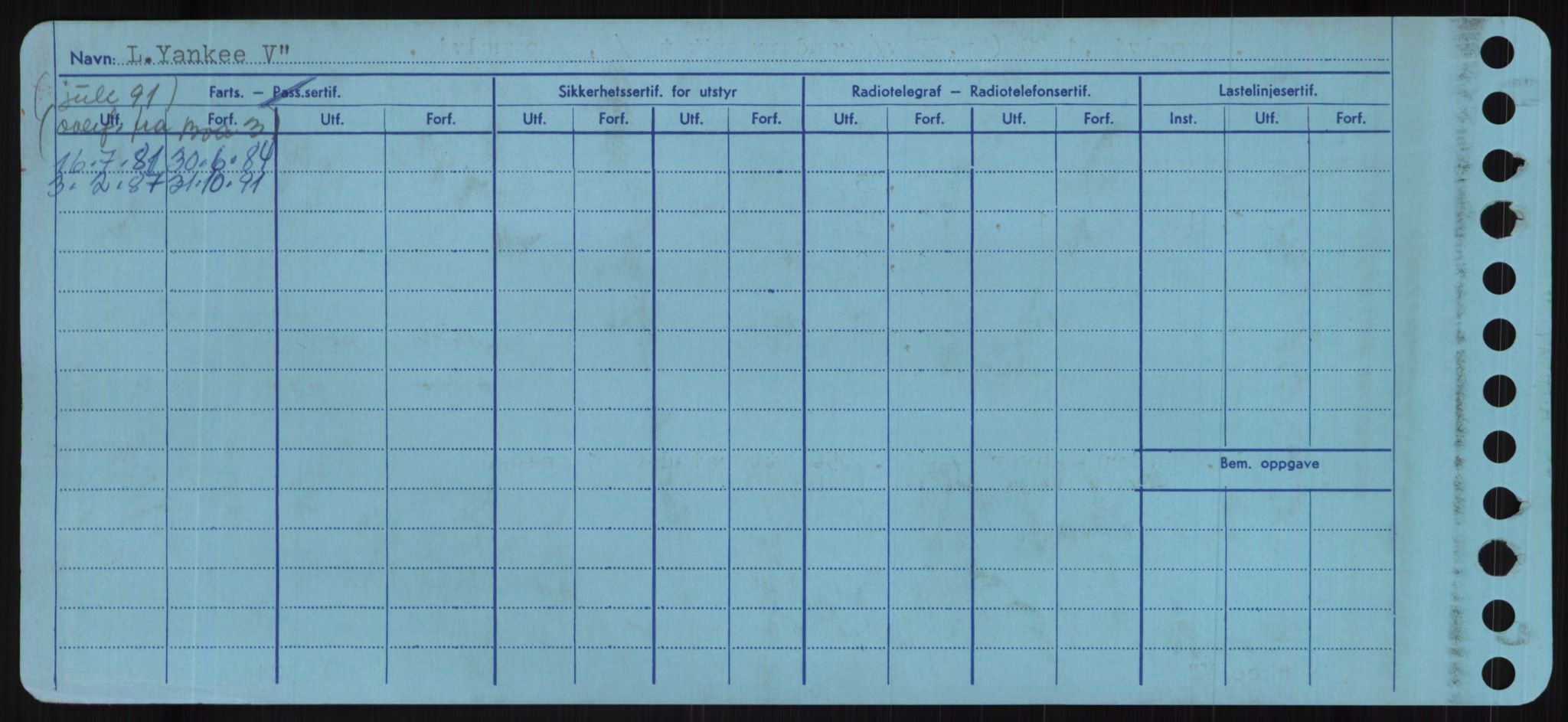 Sjøfartsdirektoratet med forløpere, Skipsmålingen, RA/S-1627/H/Hc/L0001: Lektere, A-Y, p. 642