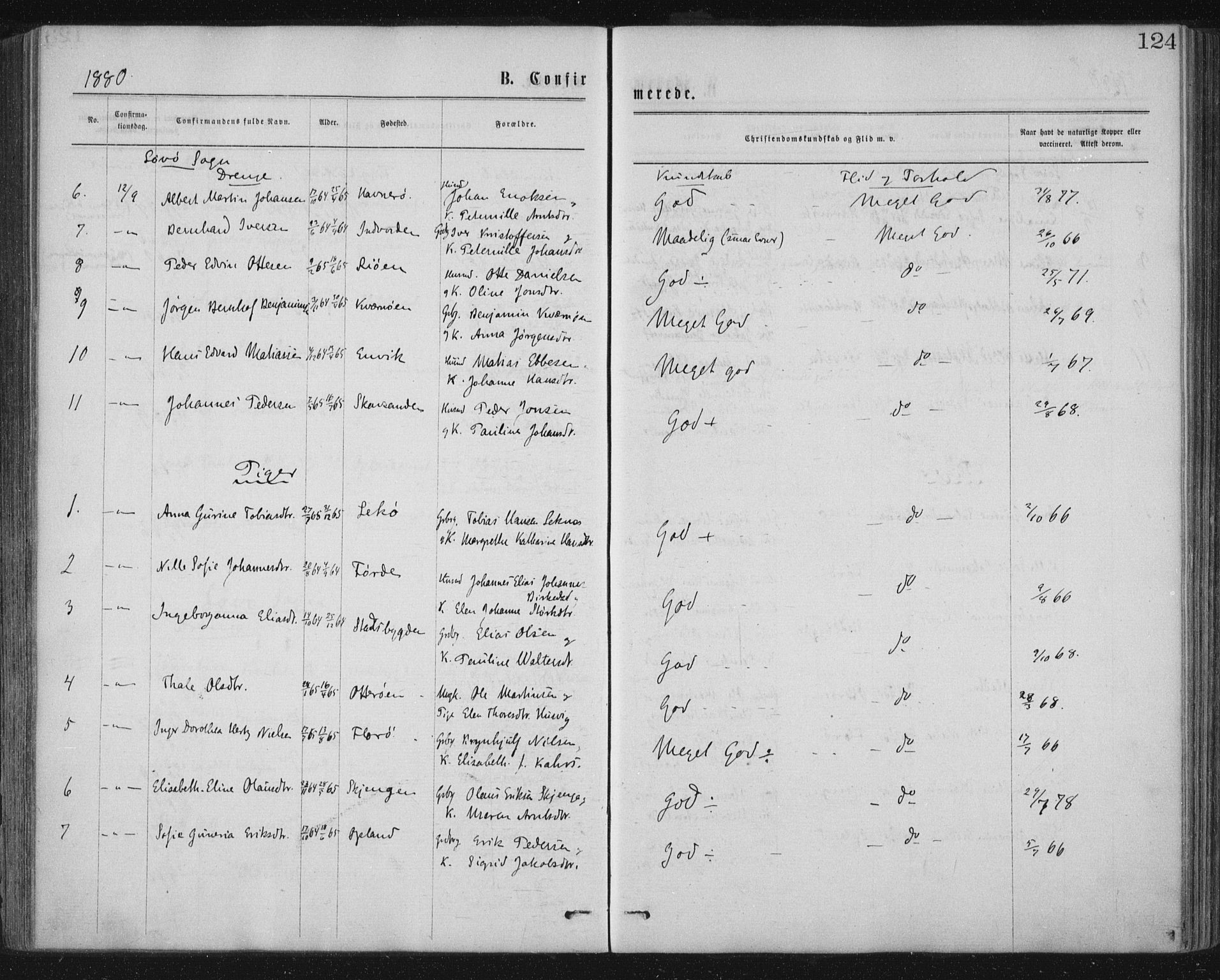 Ministerialprotokoller, klokkerbøker og fødselsregistre - Nord-Trøndelag, AV/SAT-A-1458/771/L0596: Parish register (official) no. 771A03, 1870-1884, p. 124