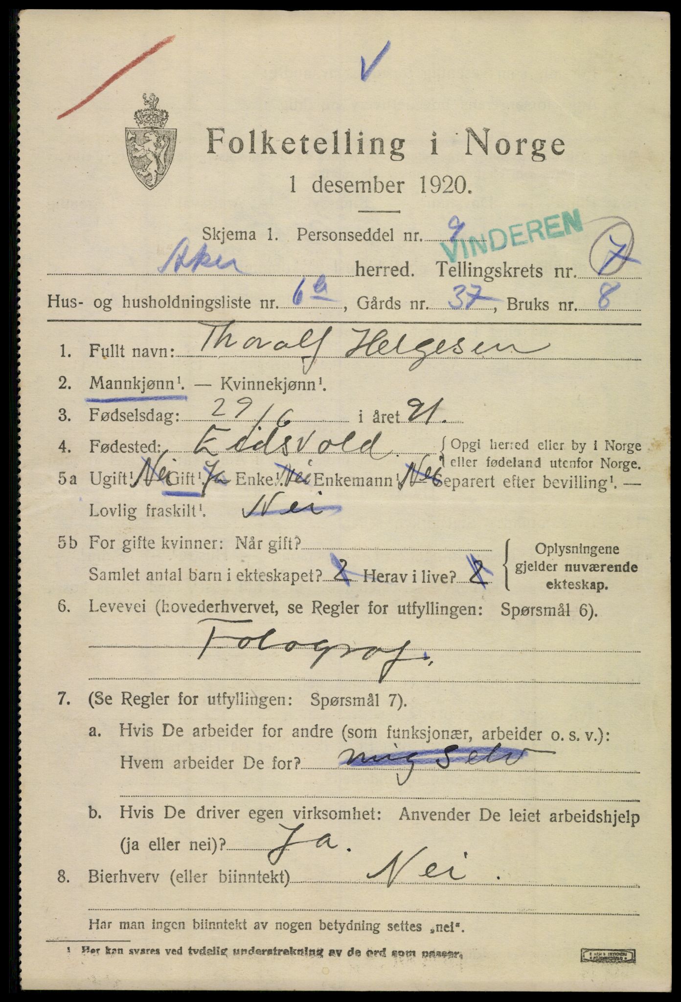 SAO, 1920 census for Aker, 1920, p. 41252