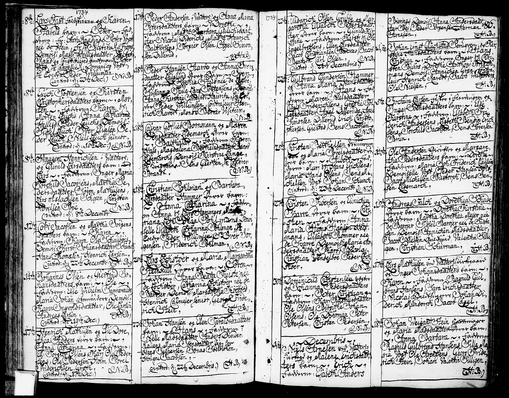 Oslo domkirke Kirkebøker, SAO/A-10752/F/Fa/L0003: Parish register (official) no. 3, 1731-1743, p. 86