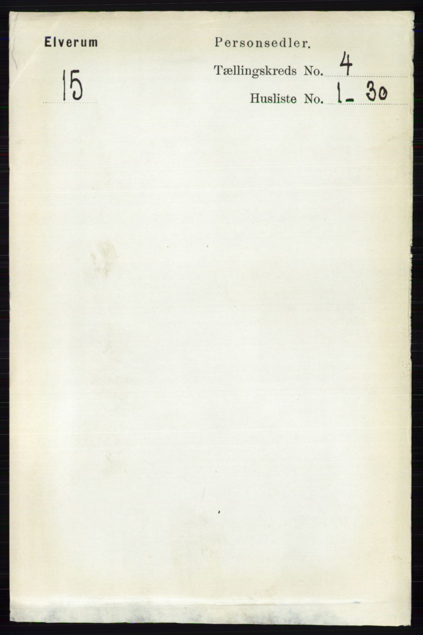 RA, 1891 census for 0427 Elverum, 1891, p. 2373
