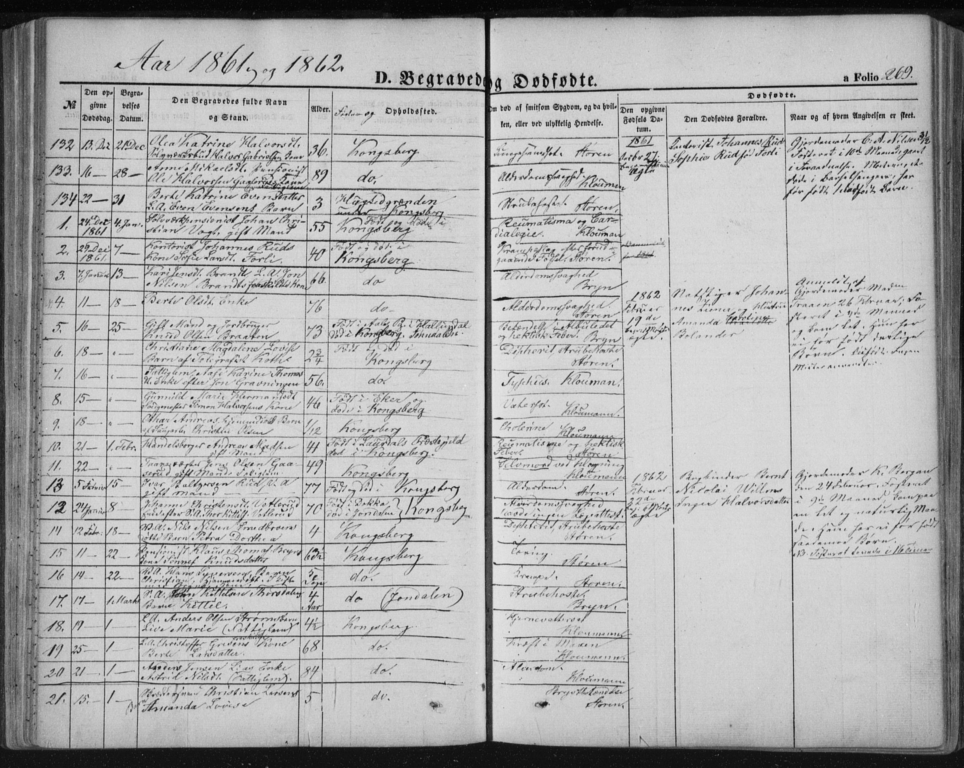 Kongsberg kirkebøker, AV/SAKO-A-22/F/Fa/L0010: Parish register (official) no. I 10, 1859-1875, p. 269