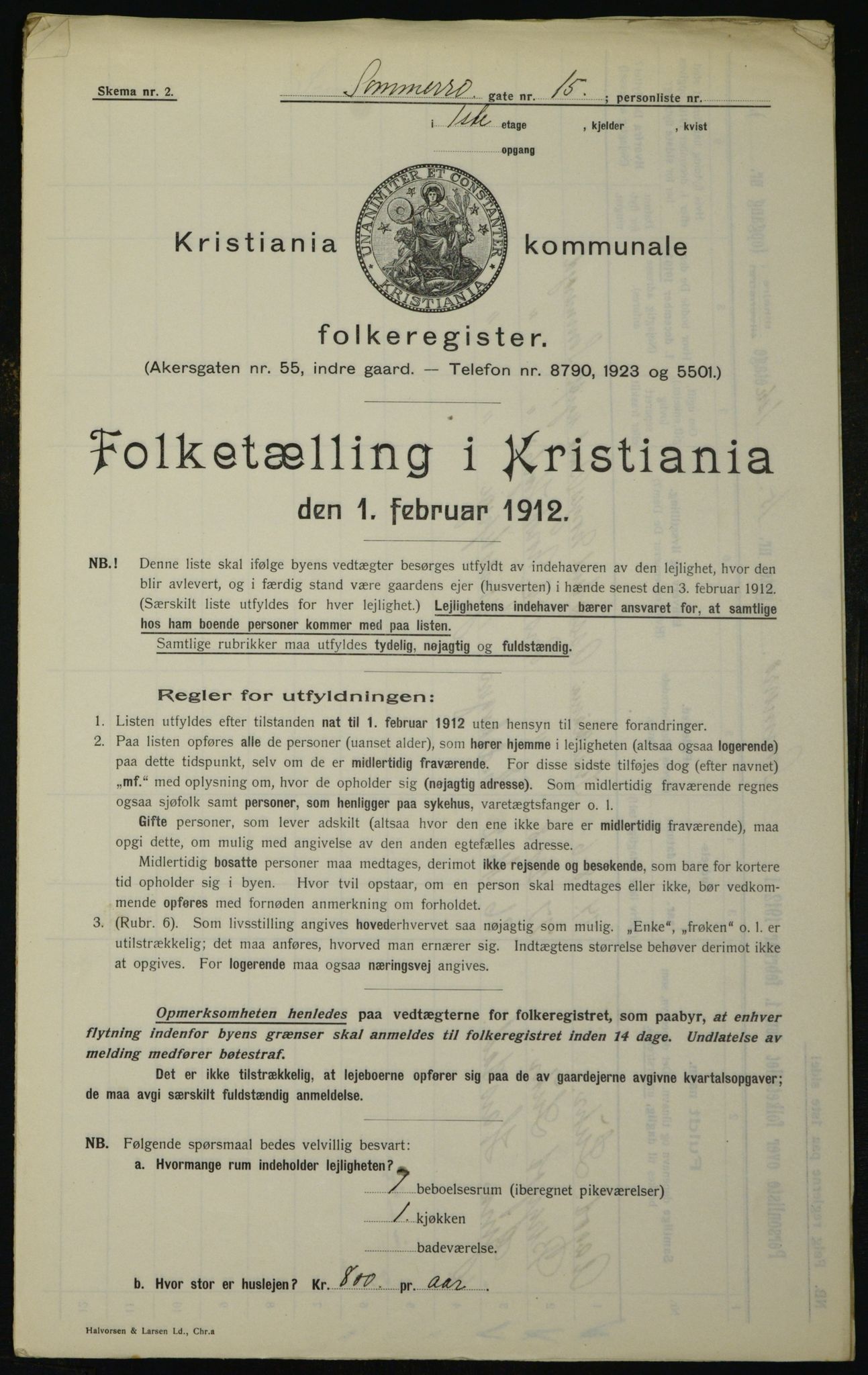 OBA, Municipal Census 1912 for Kristiania, 1912, p. 100055