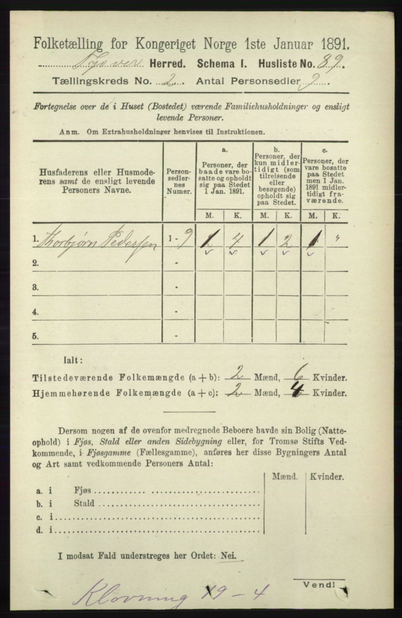 RA, 1891 census for 1146 Tysvær, 1891, p. 690