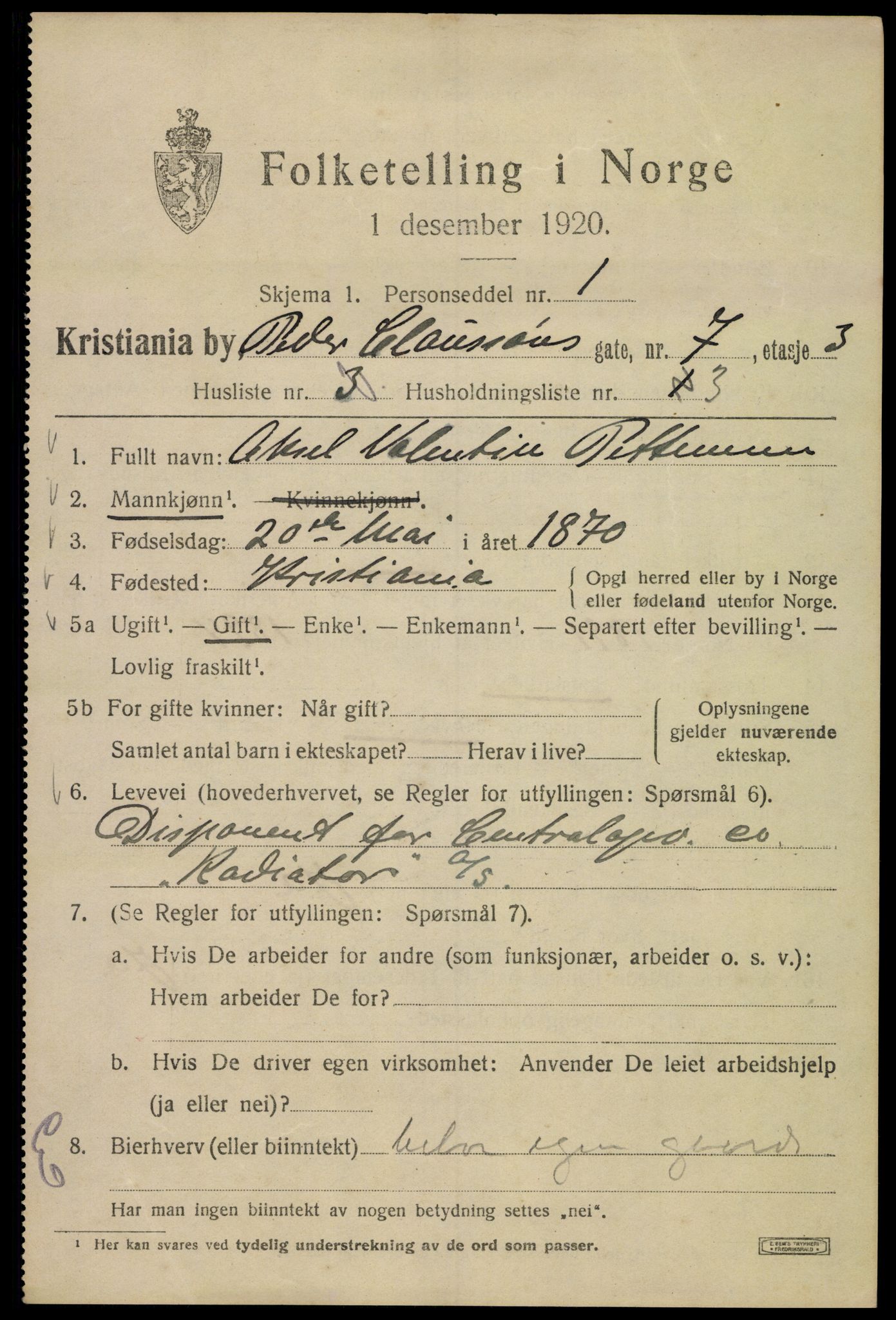 SAO, 1920 census for Kristiania, 1920, p. 446749