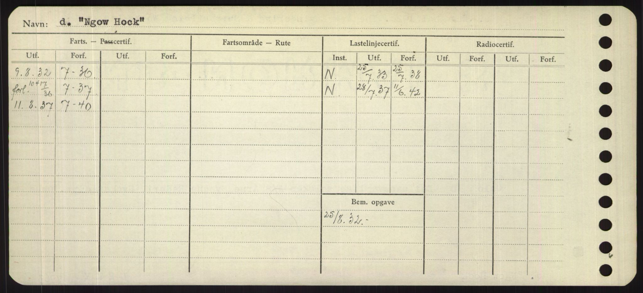 Sjøfartsdirektoratet med forløpere, Skipsmålingen, RA/S-1627/H/Hd/L0026: Fartøy, N-Norhol, p. 170