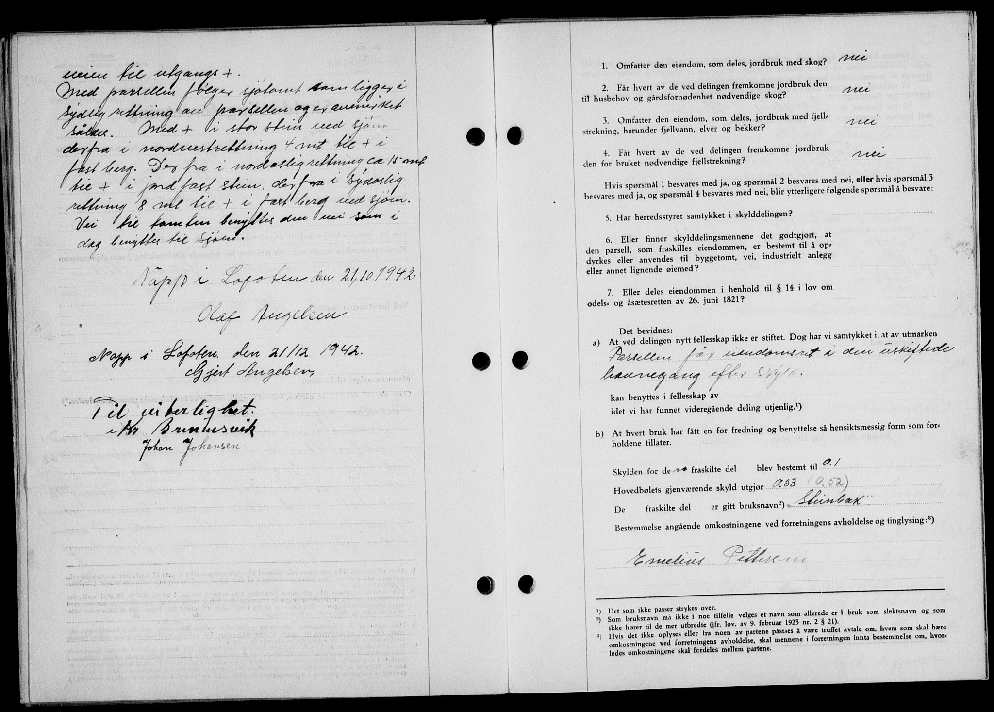 Lofoten sorenskriveri, SAT/A-0017/1/2/2C/L0010a: Mortgage book no. 10a, 1942-1943, Diary no: : 2/1943