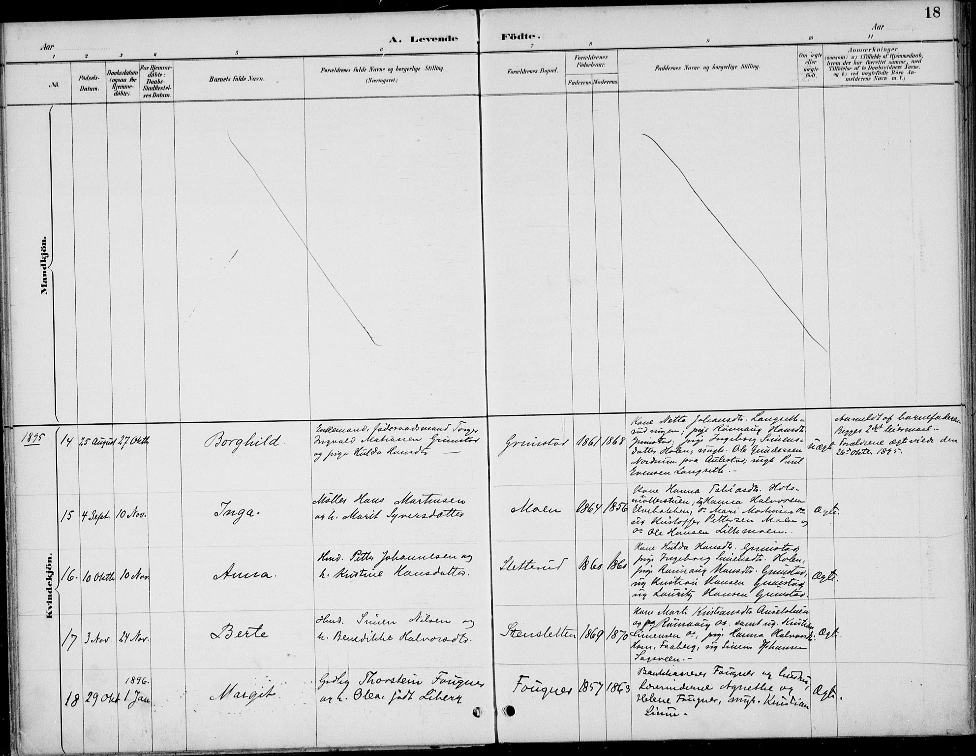 Østre Gausdal prestekontor, SAH/PREST-092/H/Ha/Haa/L0003: Parish register (official) no. 3, 1887-1901, p. 18