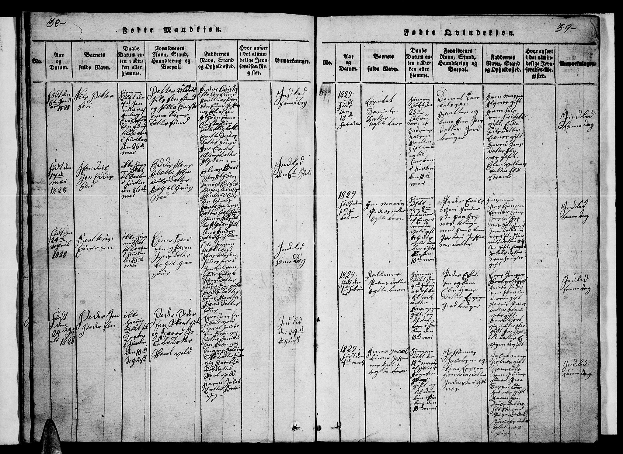 Ministerialprotokoller, klokkerbøker og fødselsregistre - Nordland, AV/SAT-A-1459/857/L0826: Parish register (copy) no. 857C01, 1821-1852, p. 38-39