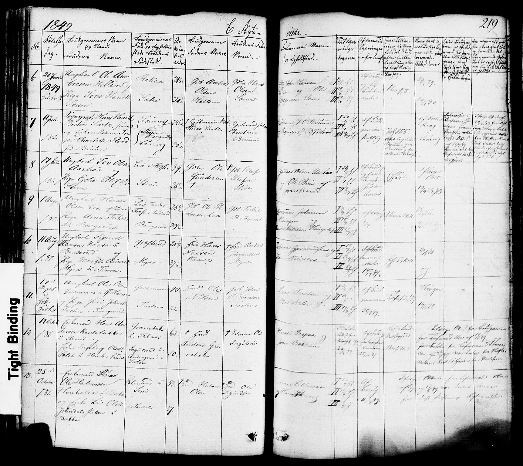 Heddal kirkebøker, AV/SAKO-A-268/F/Fa/L0006: Parish register (official) no. I 6, 1837-1854, p. 219