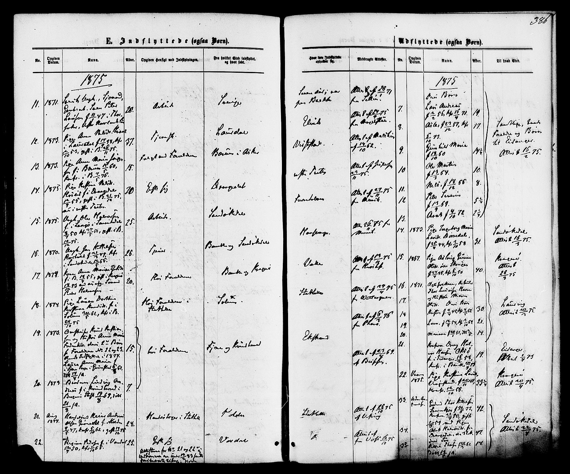 Bamble kirkebøker, SAKO/A-253/F/Fa/L0006: Parish register (official) no. I 6, 1869-1877, p. 386