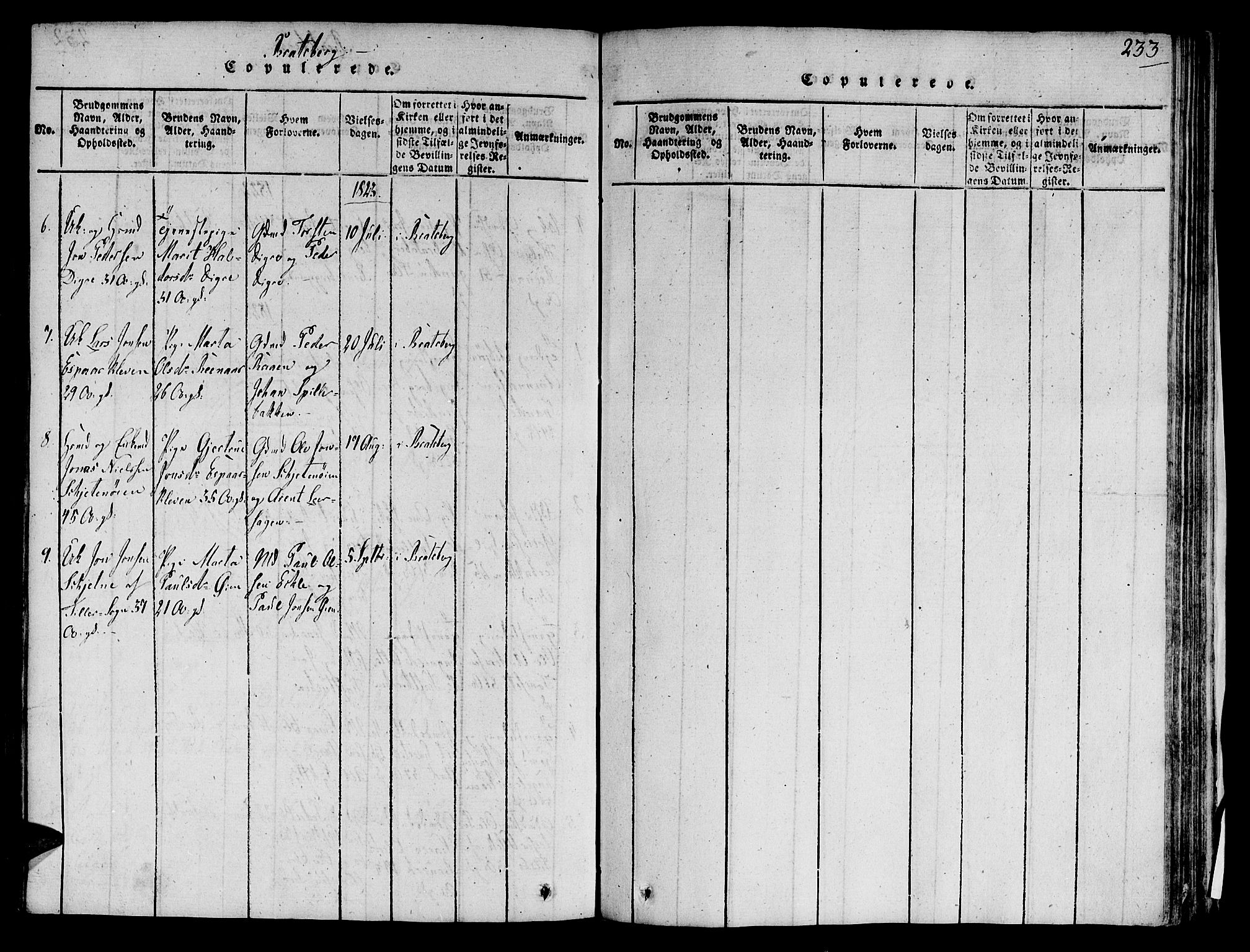 Ministerialprotokoller, klokkerbøker og fødselsregistre - Sør-Trøndelag, SAT/A-1456/606/L0285: Parish register (official) no. 606A03 /3, 1819-1823, p. 233