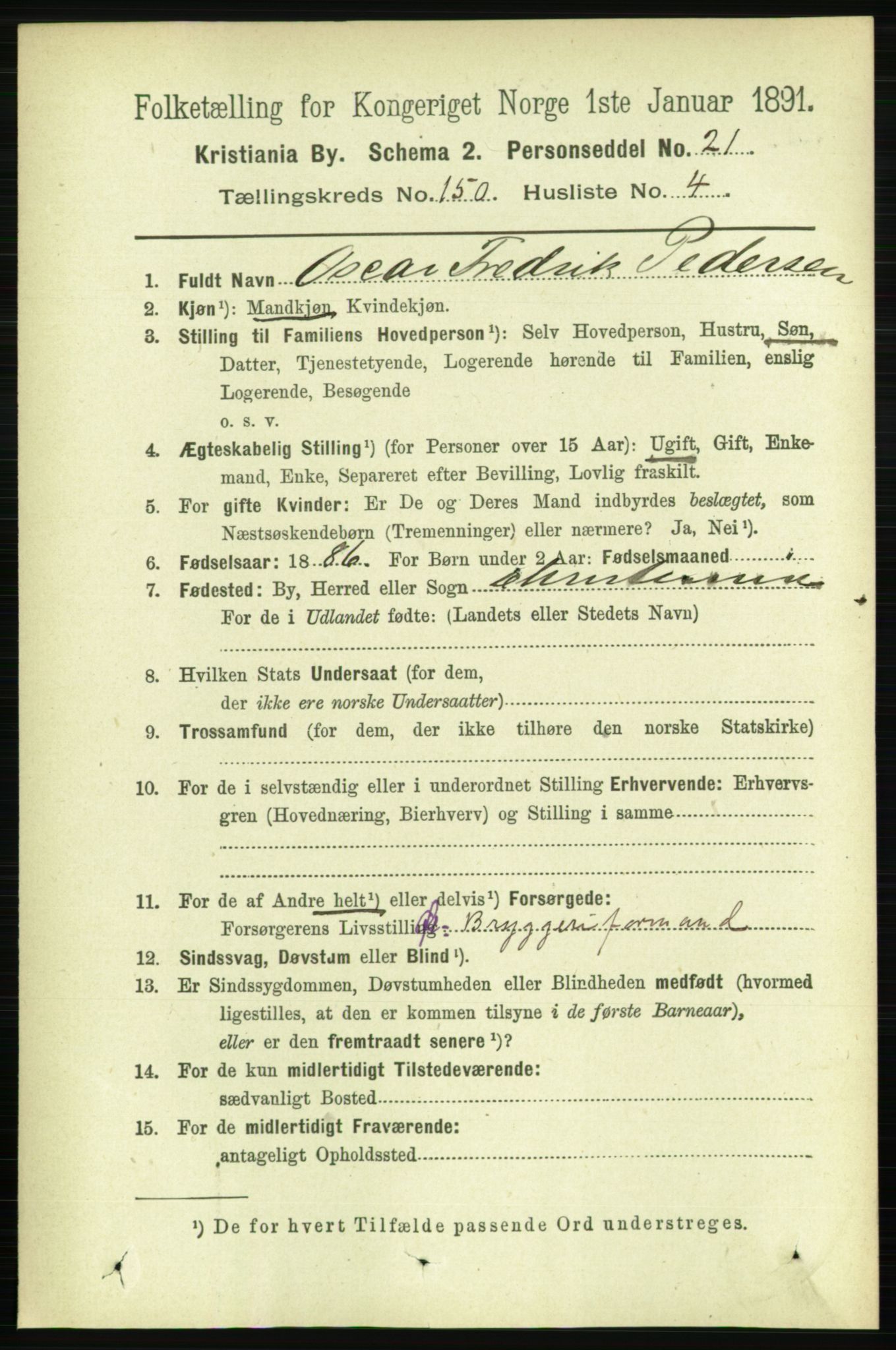 RA, 1891 census for 0301 Kristiania, 1891, p. 83896