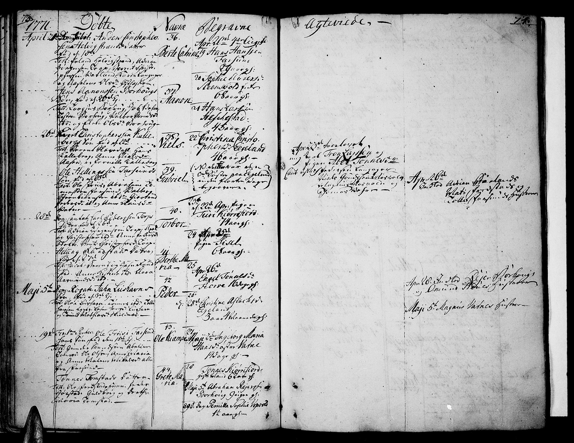 Lista sokneprestkontor, SAK/1111-0027/F/Fa/L0004: Parish register (official) no. A 4, 1768-1794, p. 73-74