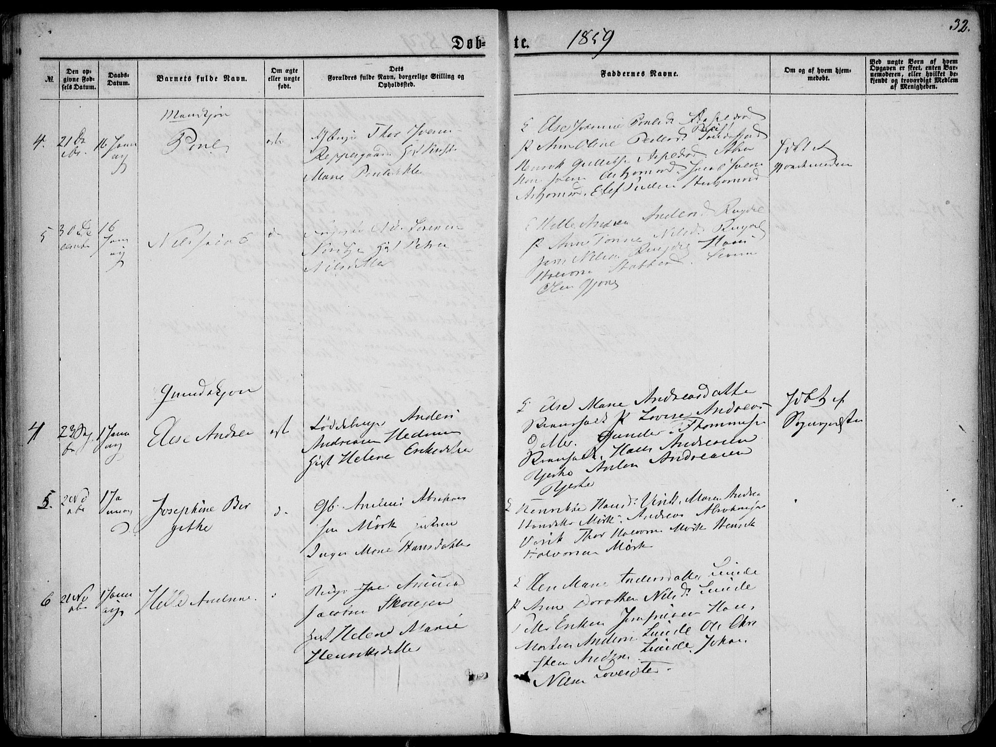 Hedrum kirkebøker, AV/SAKO-A-344/F/Fa/L0007: Parish register (official) no. I 7, 1857-1868, p. 32