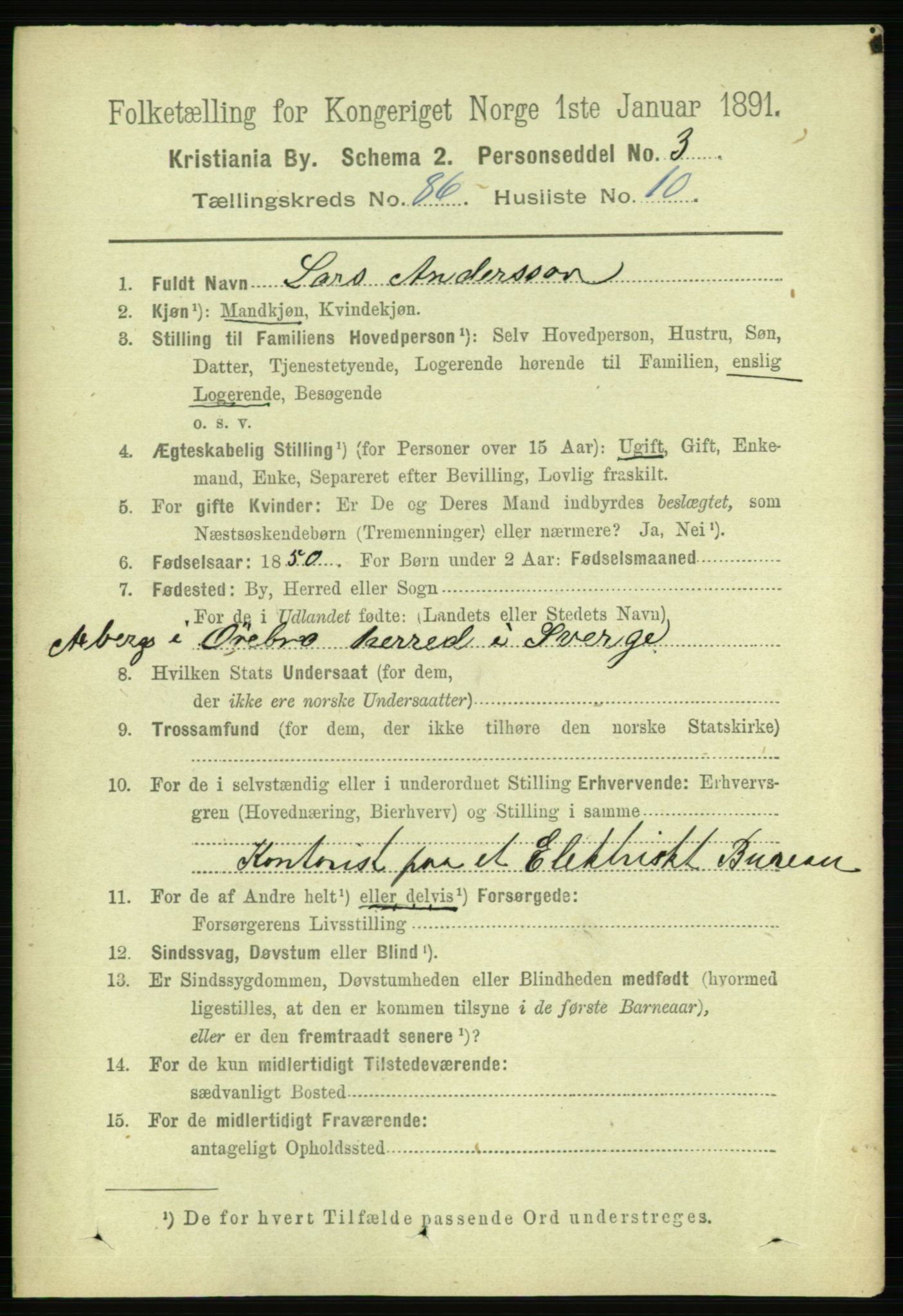 RA, 1891 census for 0301 Kristiania, 1891, p. 43323