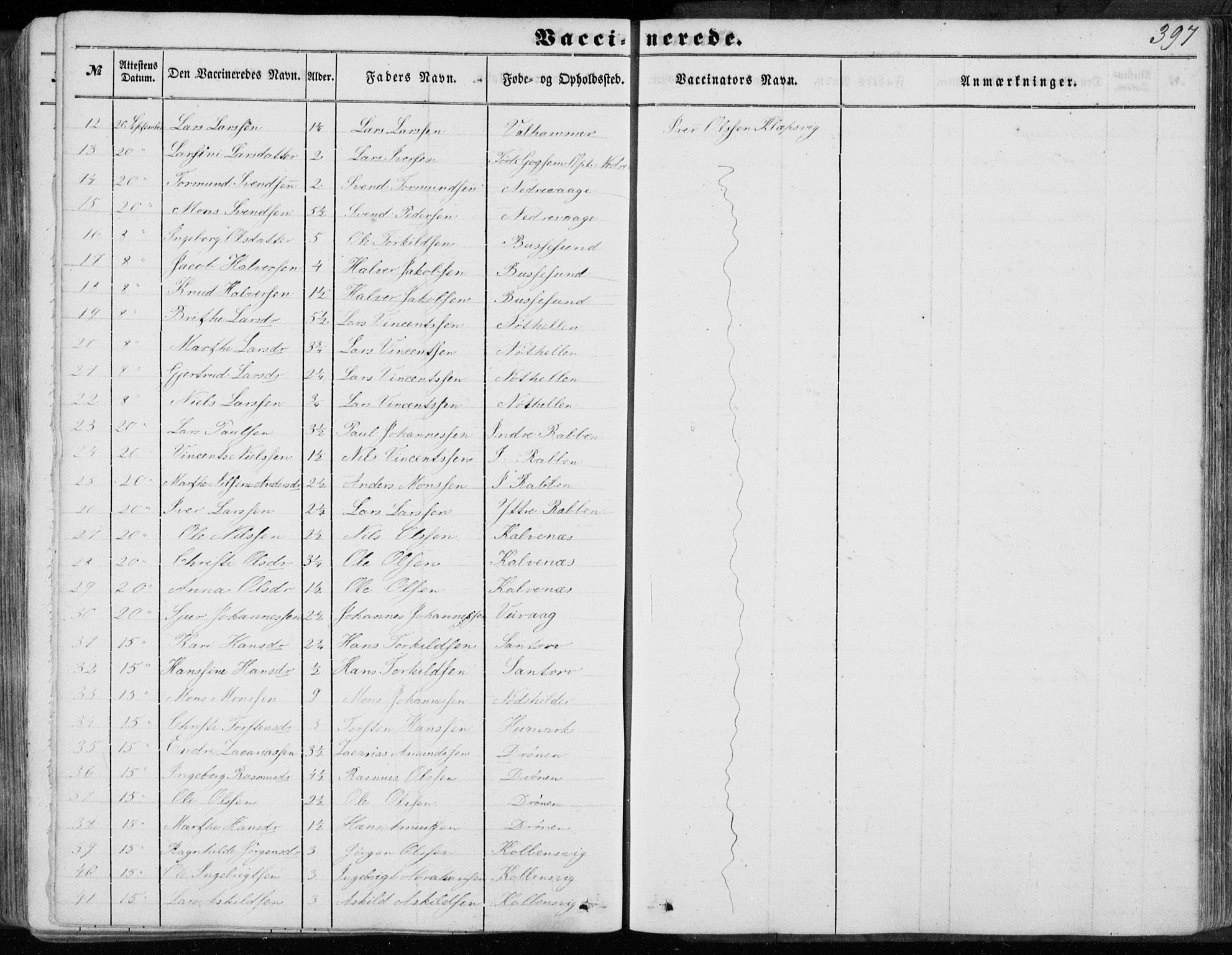 Sund sokneprestembete, AV/SAB-A-99930: Parish register (official) no. A 14, 1850-1866, p. 397