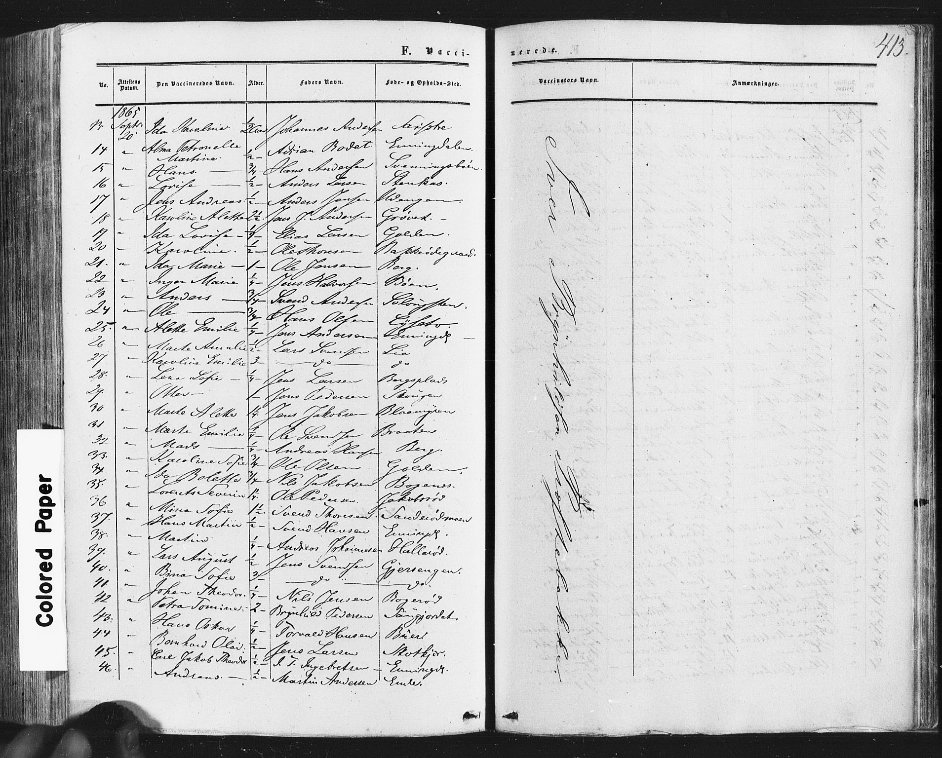 Idd prestekontor Kirkebøker, AV/SAO-A-10911/F/Fc/L0005: Parish register (official) no. III 5, 1861-1877, p. 413