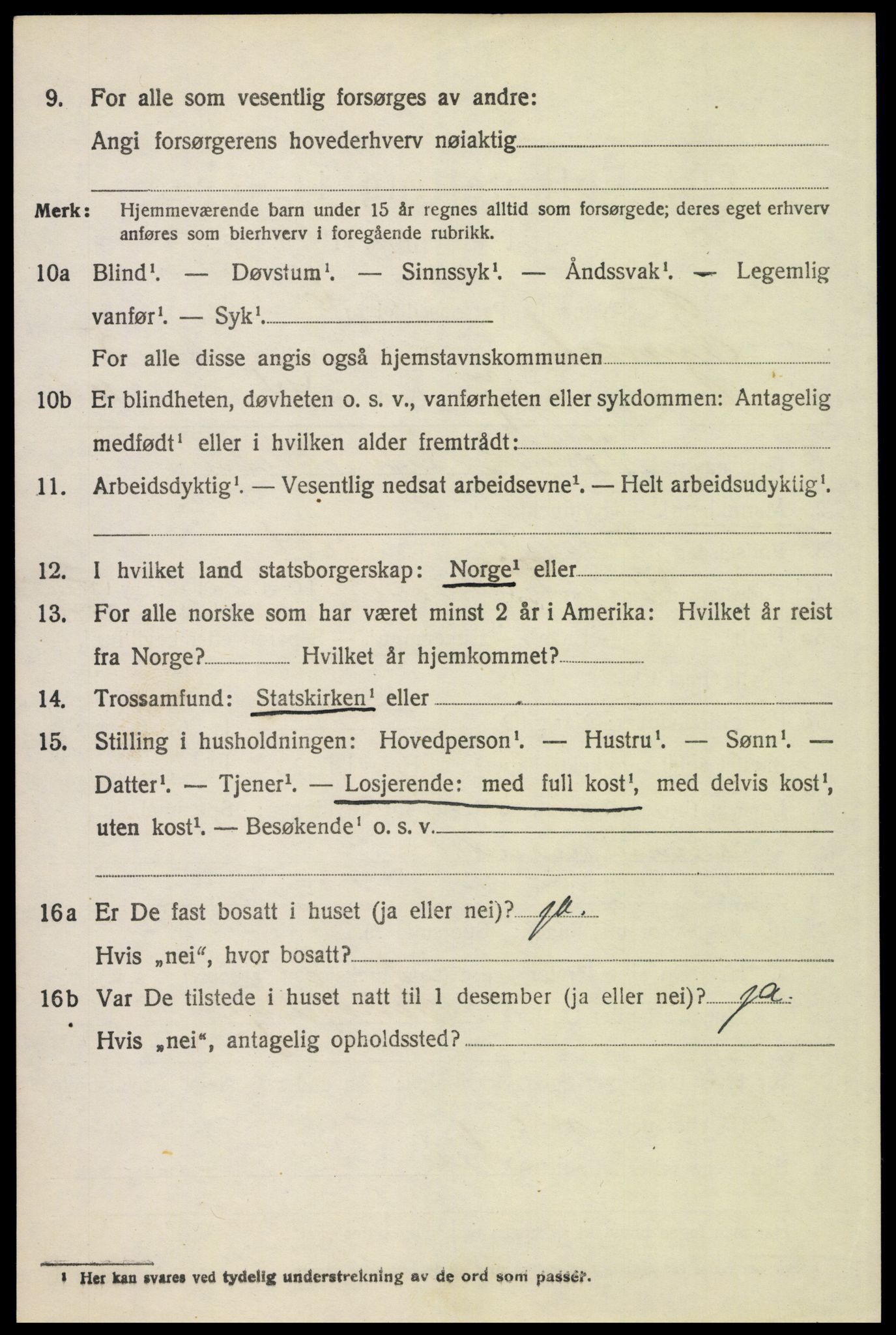 SAH, 1920 census for Tynset, 1920, p. 4195