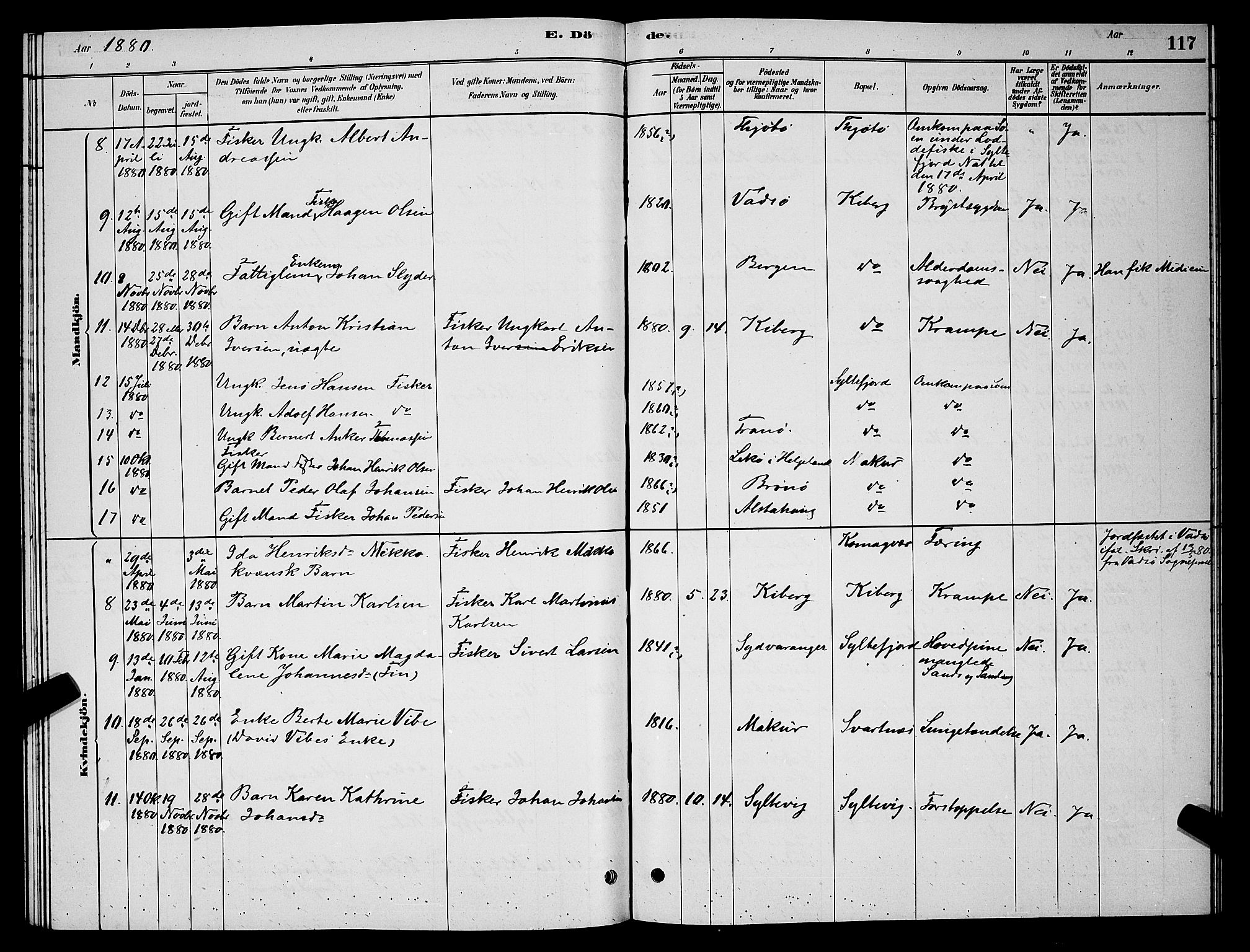 Vardø sokneprestkontor, AV/SATØ-S-1332/H/Hb/L0006klokker: Parish register (copy) no. 6, 1879-1887, p. 117