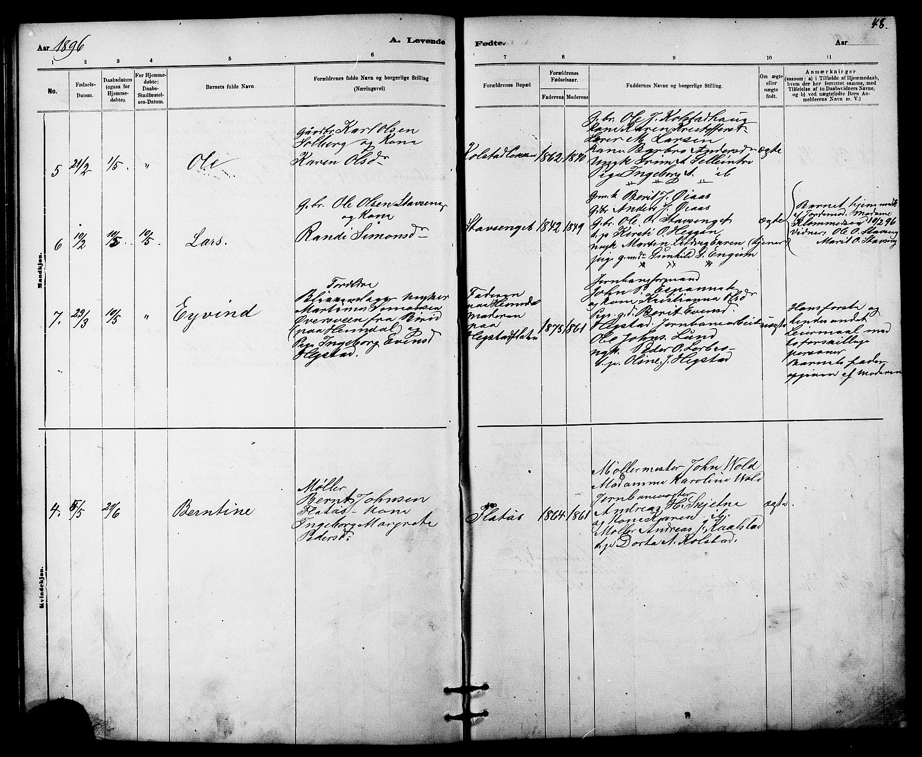 Ministerialprotokoller, klokkerbøker og fødselsregistre - Sør-Trøndelag, AV/SAT-A-1456/613/L0395: Parish register (copy) no. 613C03, 1887-1909, p. 48