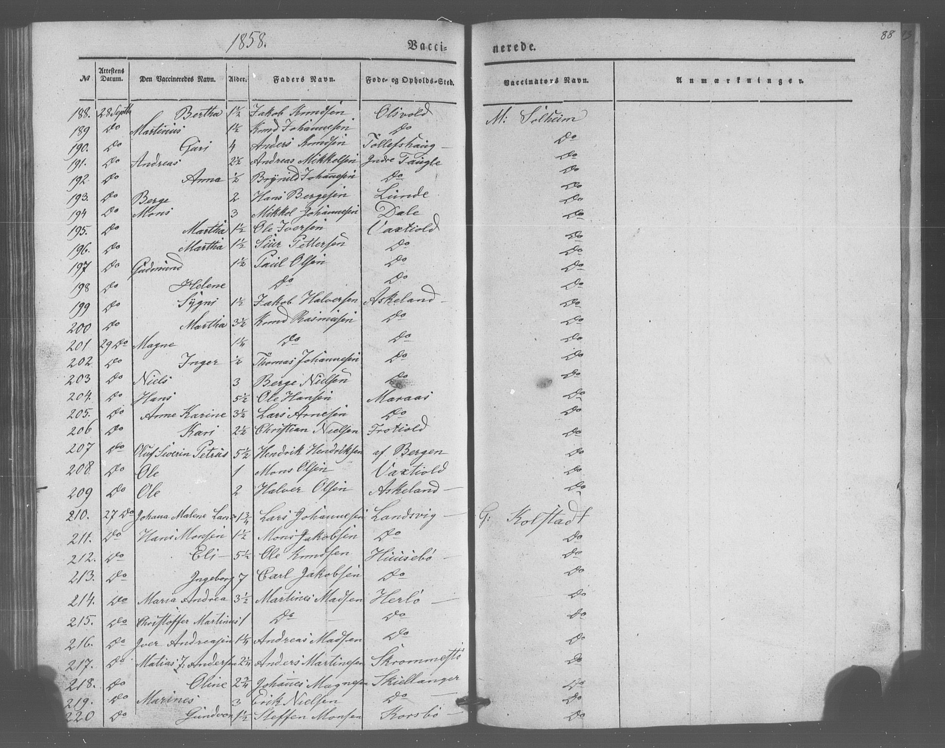 Manger sokneprestembete, AV/SAB-A-76801/H/Haa: Parish register (official) no. A 10, 1844-1859, p. 88