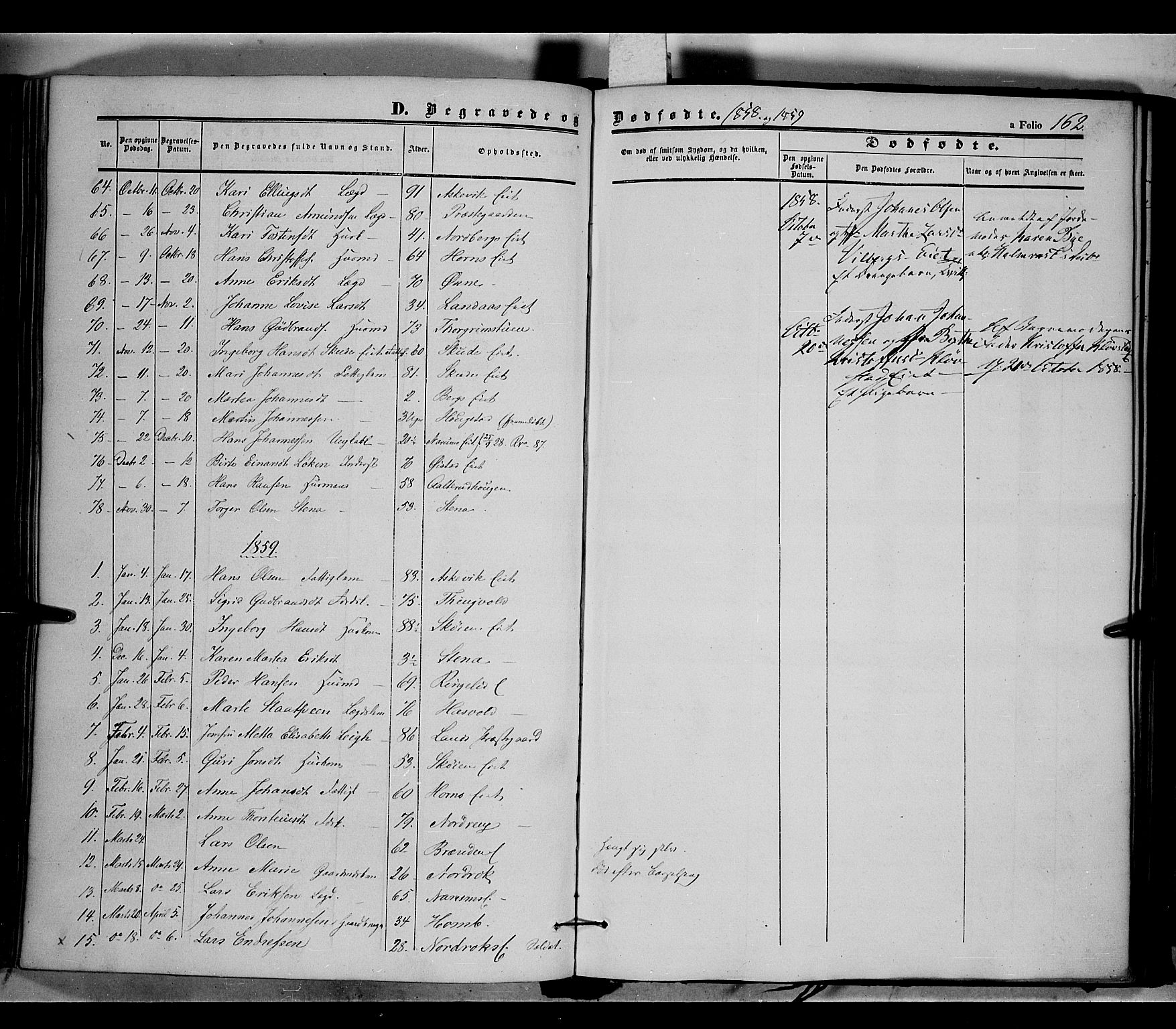 Land prestekontor, SAH/PREST-120/H/Ha/Haa/L0009: Parish register (official) no. 9, 1847-1859, p. 162