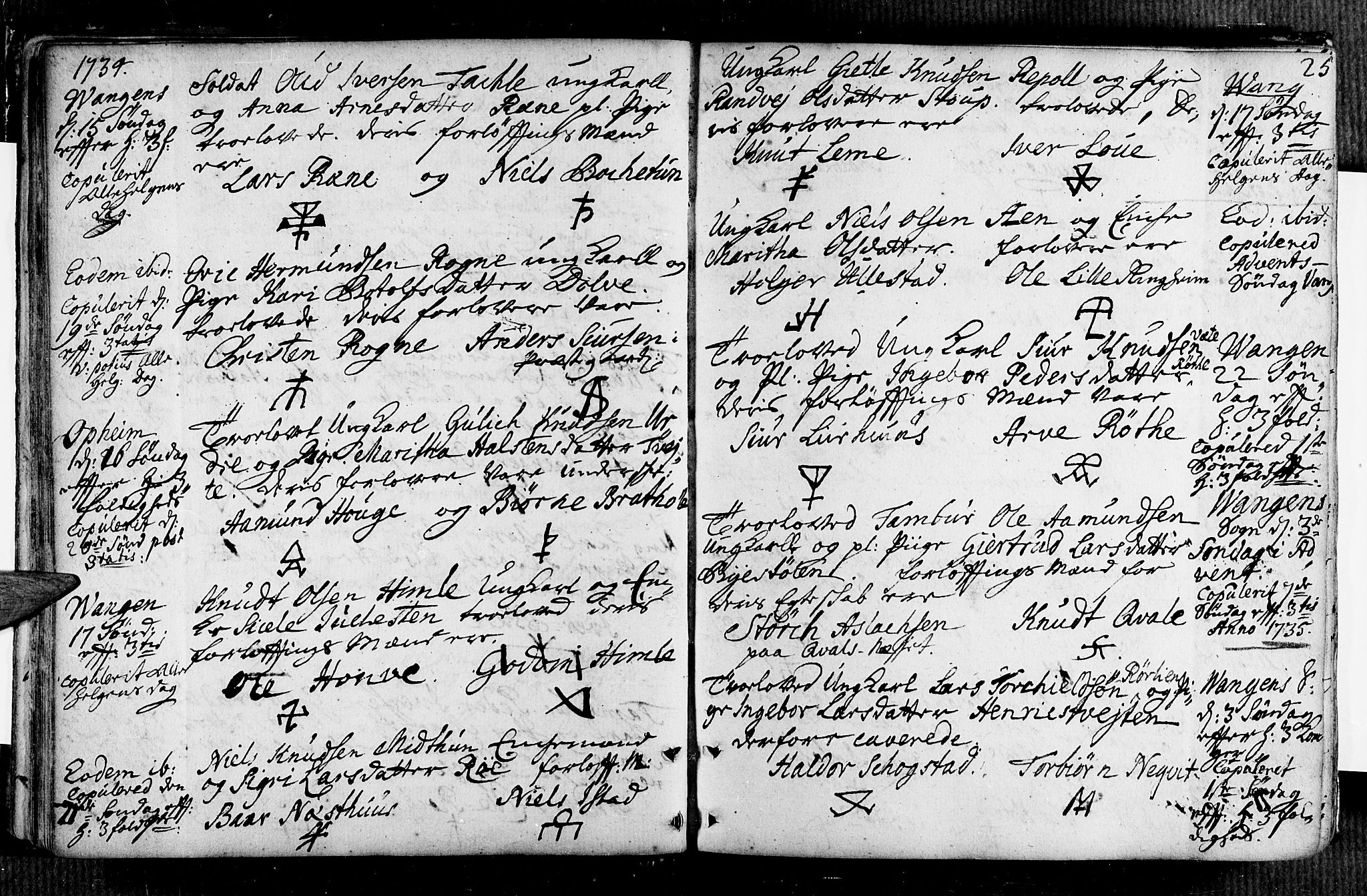 Voss sokneprestembete, AV/SAB-A-79001/H/Haa: Parish register (official) no. A 7, 1731-1773, p. 25