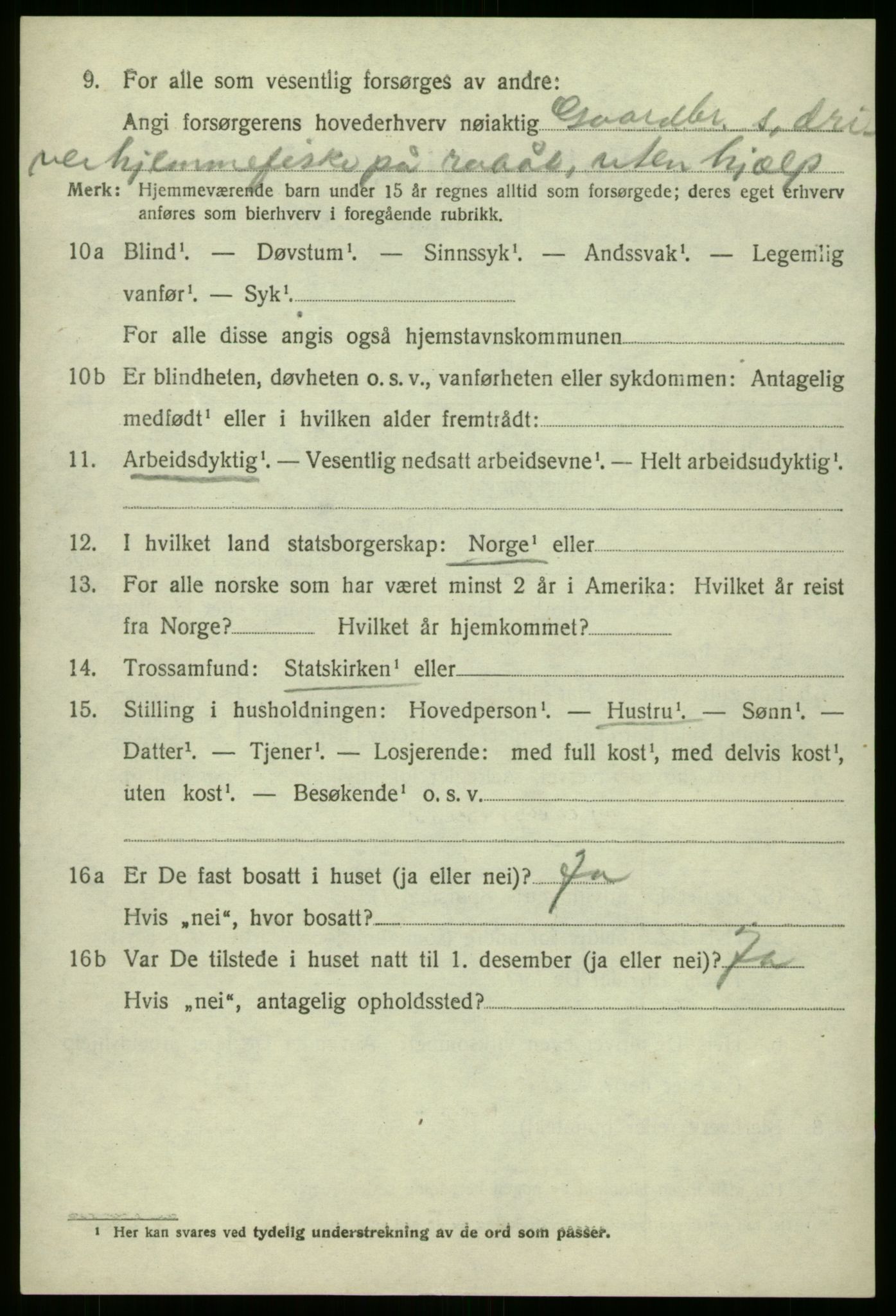 SAB, 1920 census for Selje, 1920, p. 4048