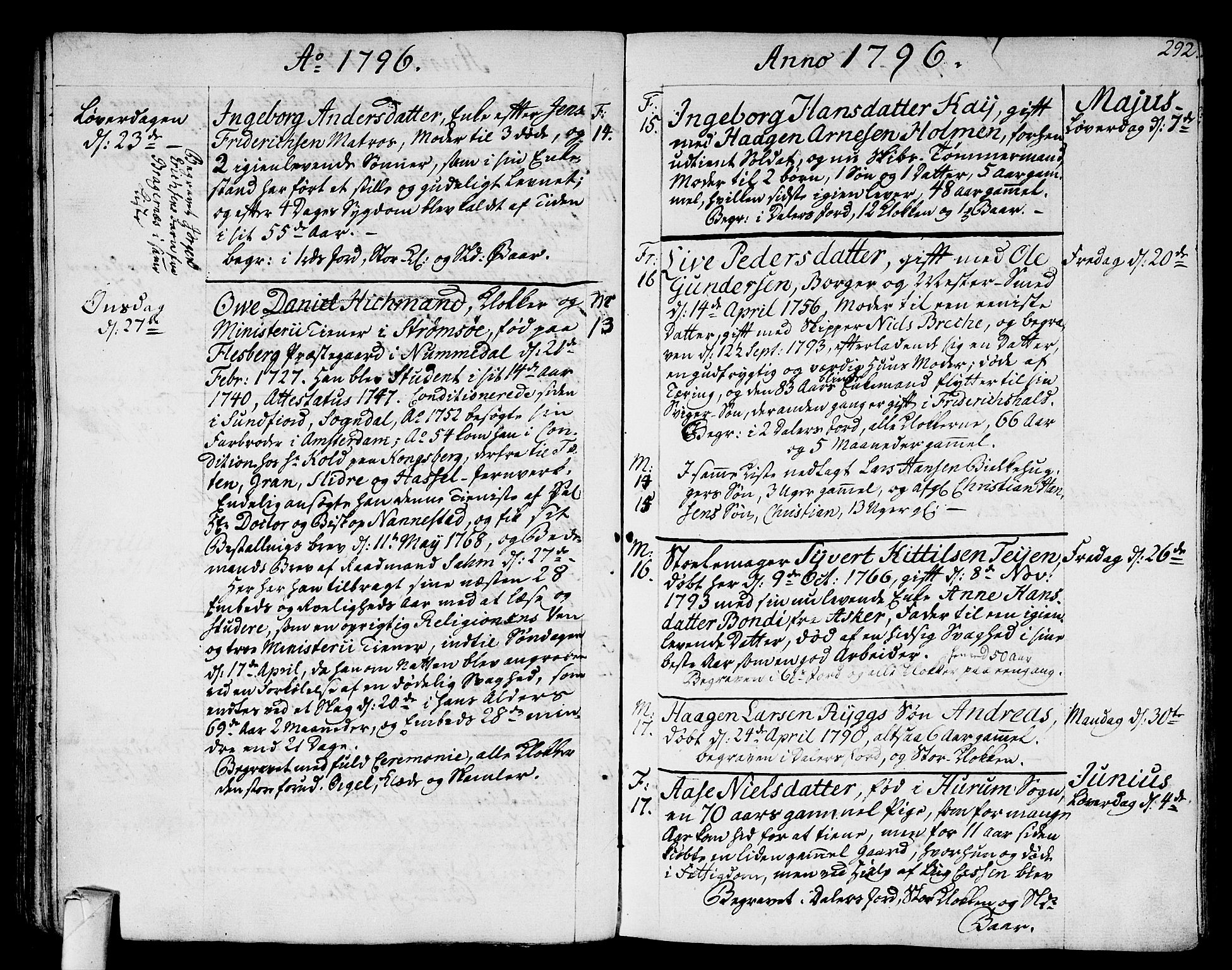 Strømsø kirkebøker, AV/SAKO-A-246/F/Fa/L0010: Parish register (official) no. I 10, 1792-1822, p. 292