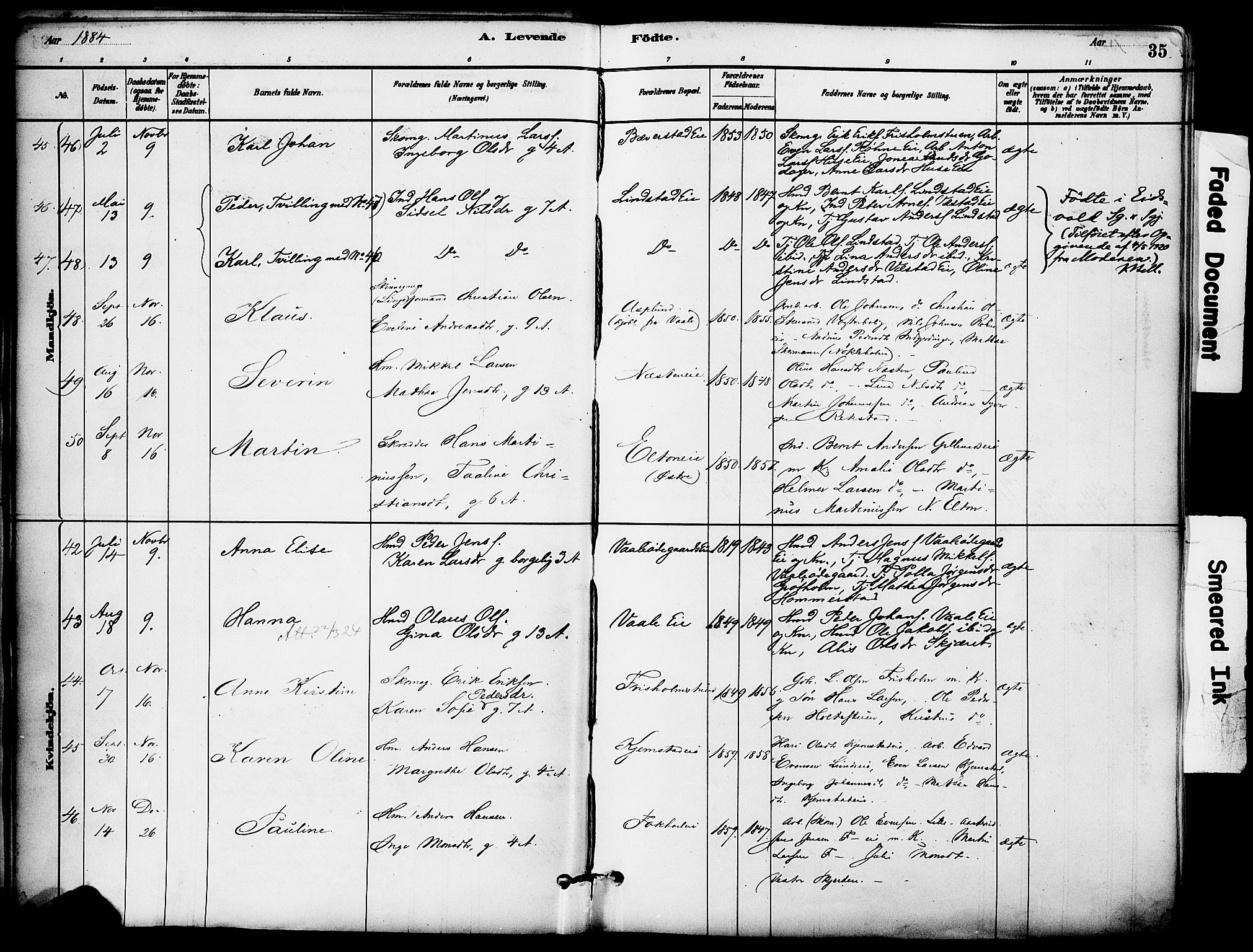 Stange prestekontor, AV/SAH-PREST-002/K/L0017: Parish register (official) no. 17, 1880-1893, p. 35