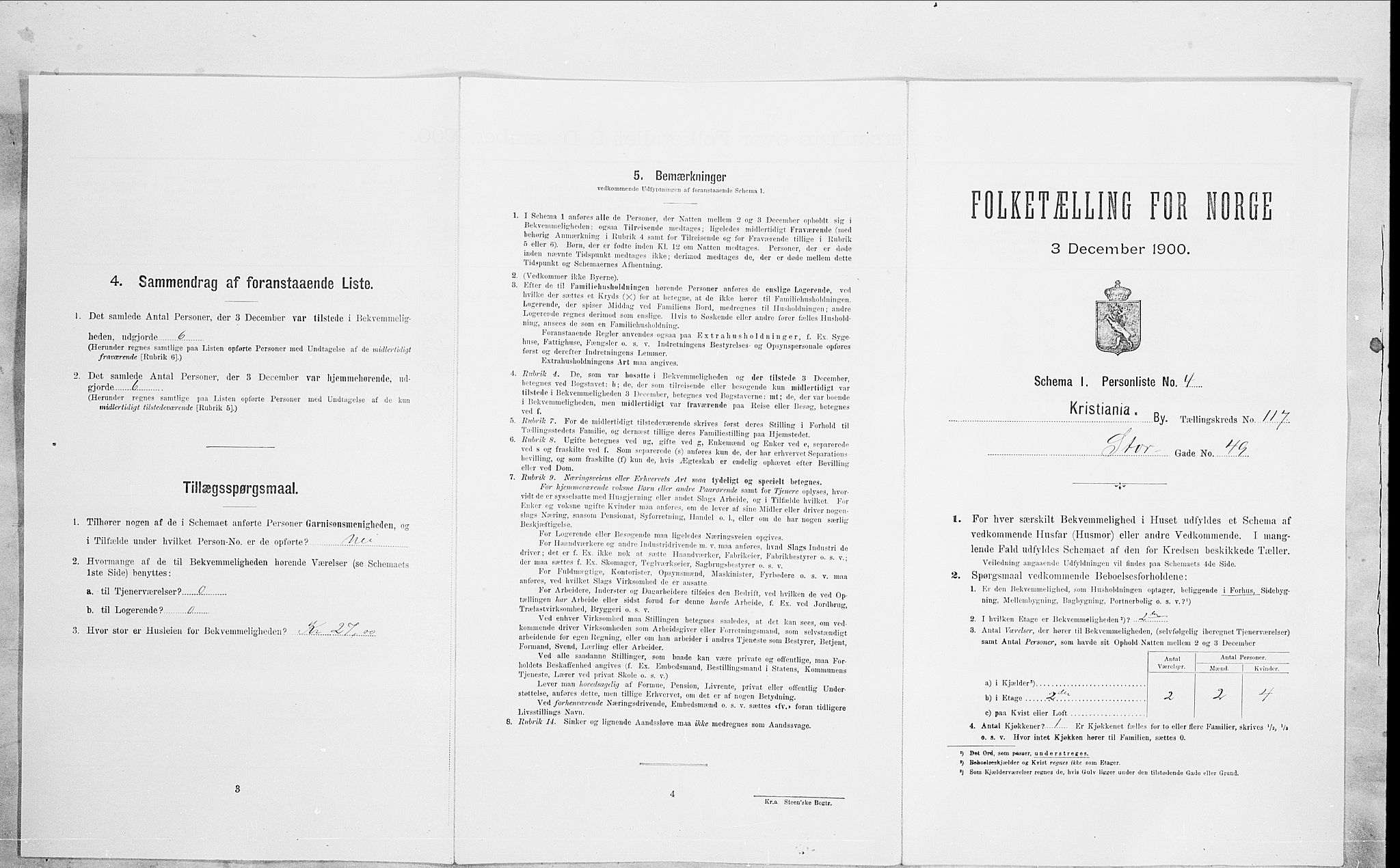 SAO, 1900 census for Kristiania, 1900, p. 92685