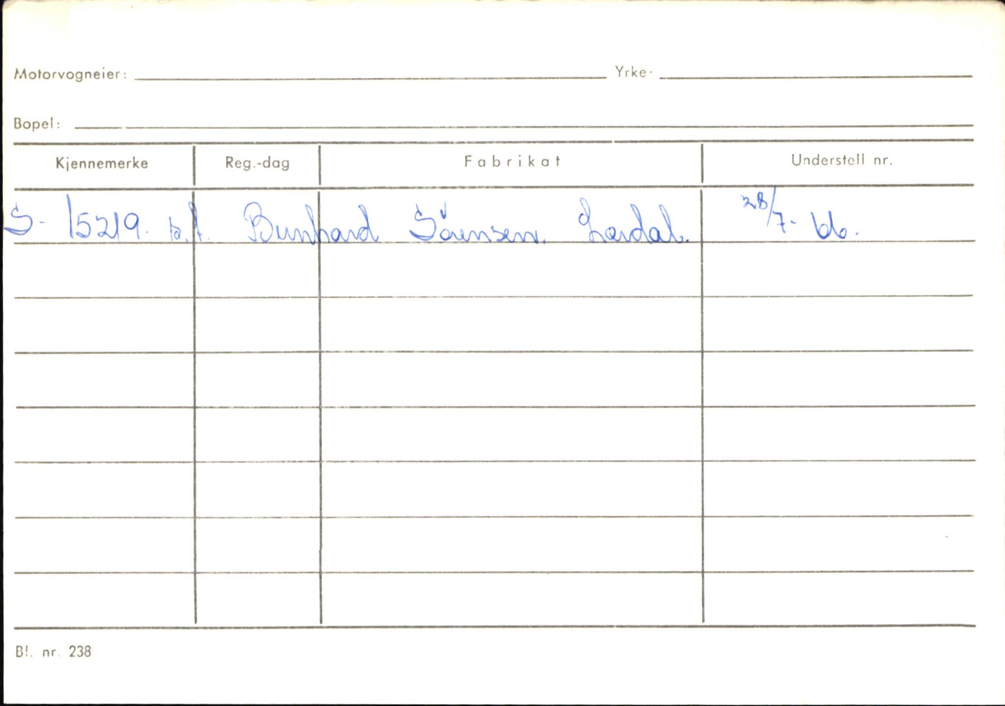 Statens vegvesen, Sogn og Fjordane vegkontor, AV/SAB-A-5301/4/F/L0146: Registerkort Årdal R-Å samt diverse kort, 1945-1975, p. 193