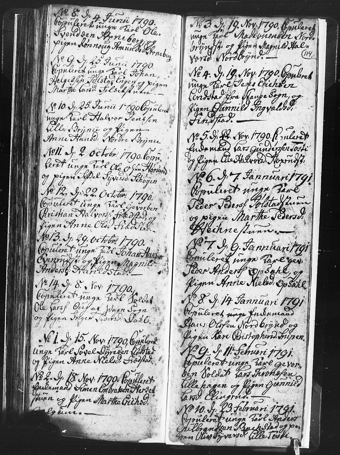 Romedal prestekontor, SAH/PREST-004/L/L0001: Parish register (copy) no. 1, 1785-1794, p. 114