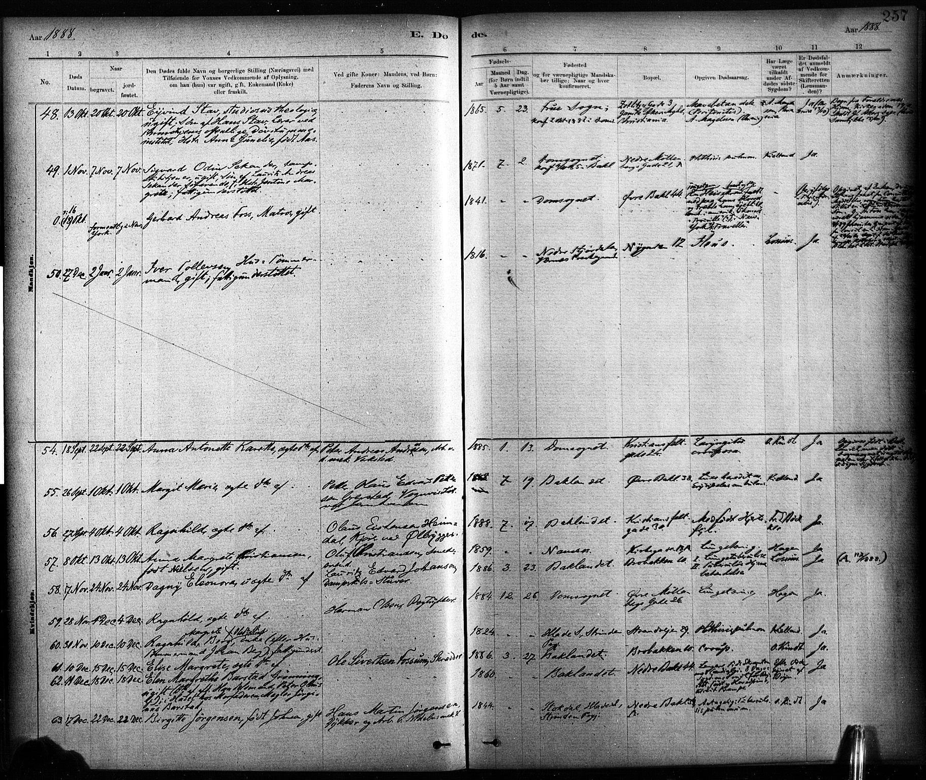 Ministerialprotokoller, klokkerbøker og fødselsregistre - Sør-Trøndelag, AV/SAT-A-1456/604/L0189: Parish register (official) no. 604A10, 1878-1892, p. 257