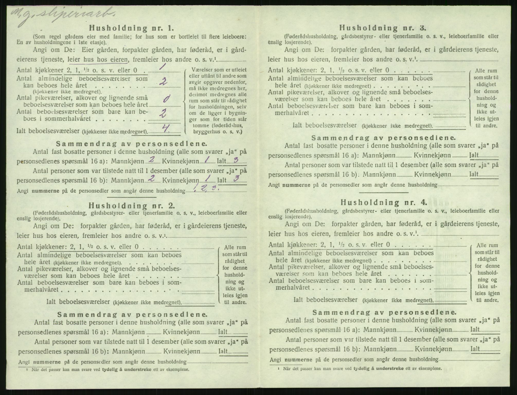 SAK, 1920 census for Øyestad, 1920, p. 493